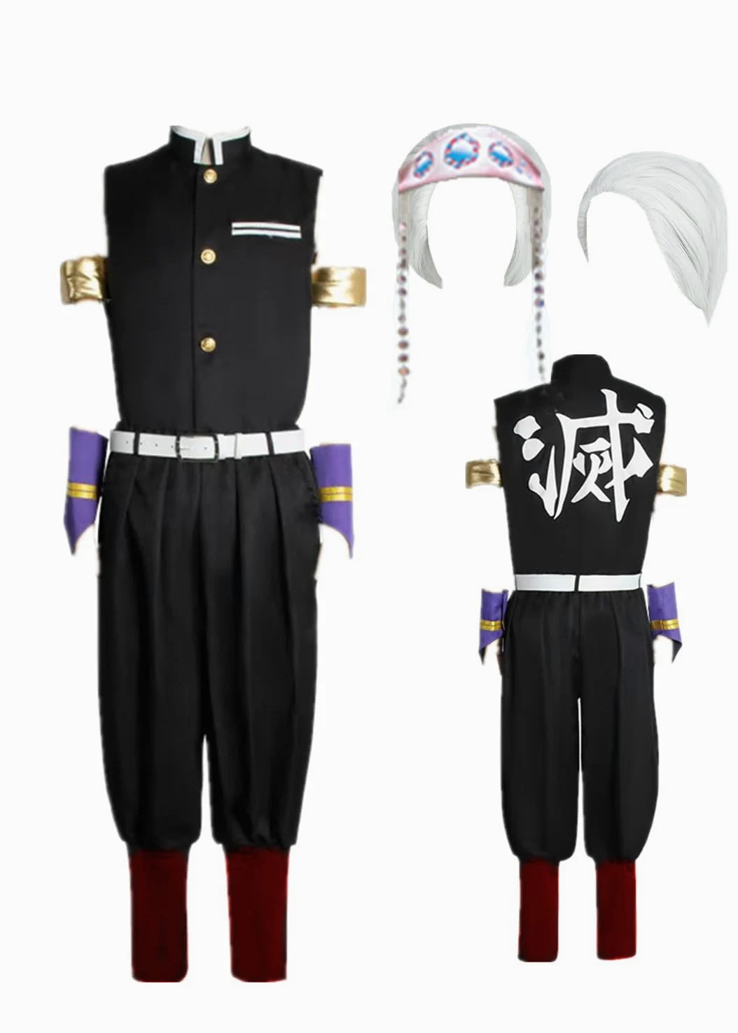 Disfraz de cosplay de anime de talla estadounidense, color negro, traje de fiesta para hombre