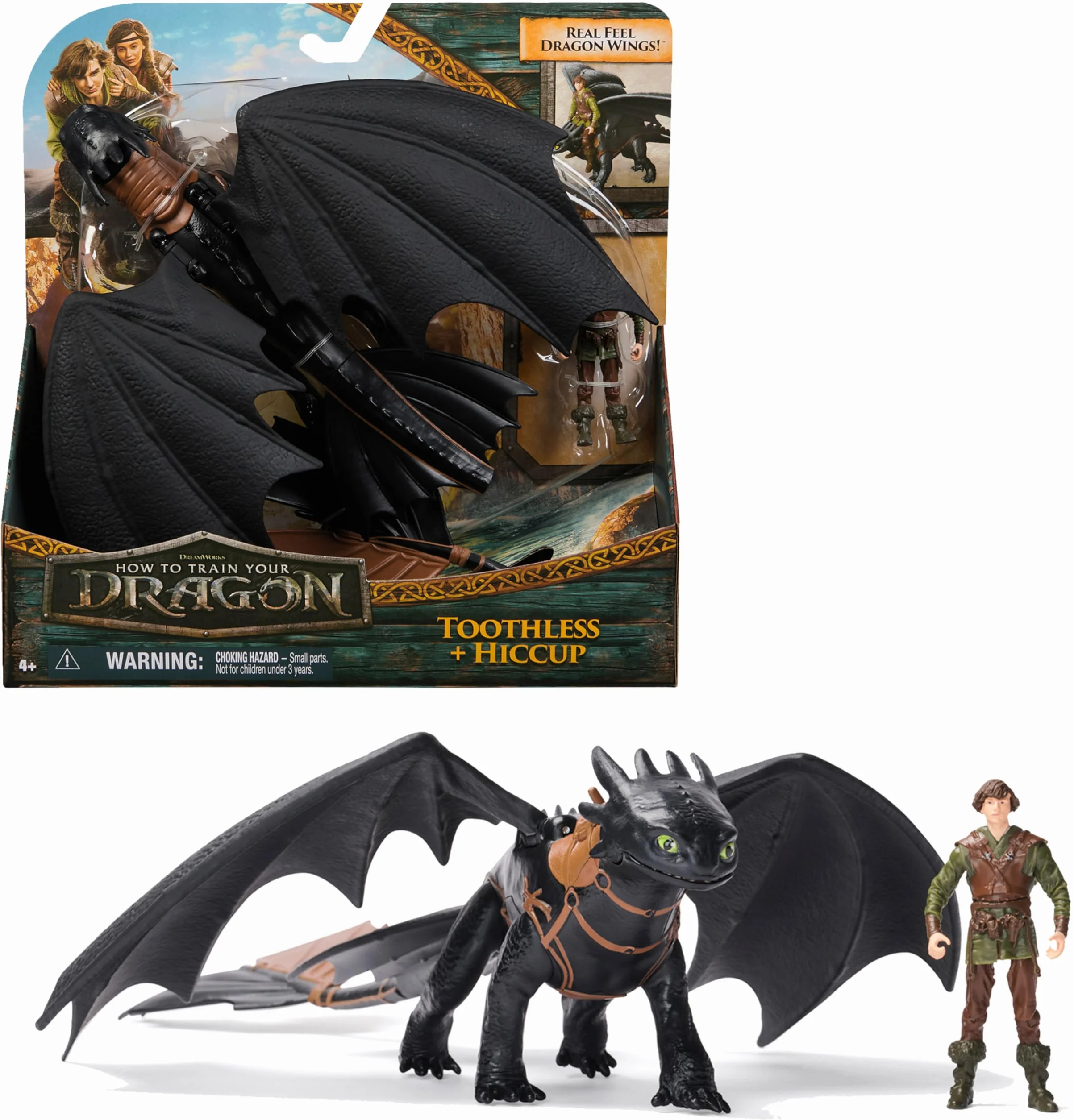 Dreamworks Dragons Pack Figura Dragón y Vikingo Desdentao y Hipo Cómo Entrenar a Tu Dragón Figuras de Acción Articuladas Juguetes Niños 4 Años +