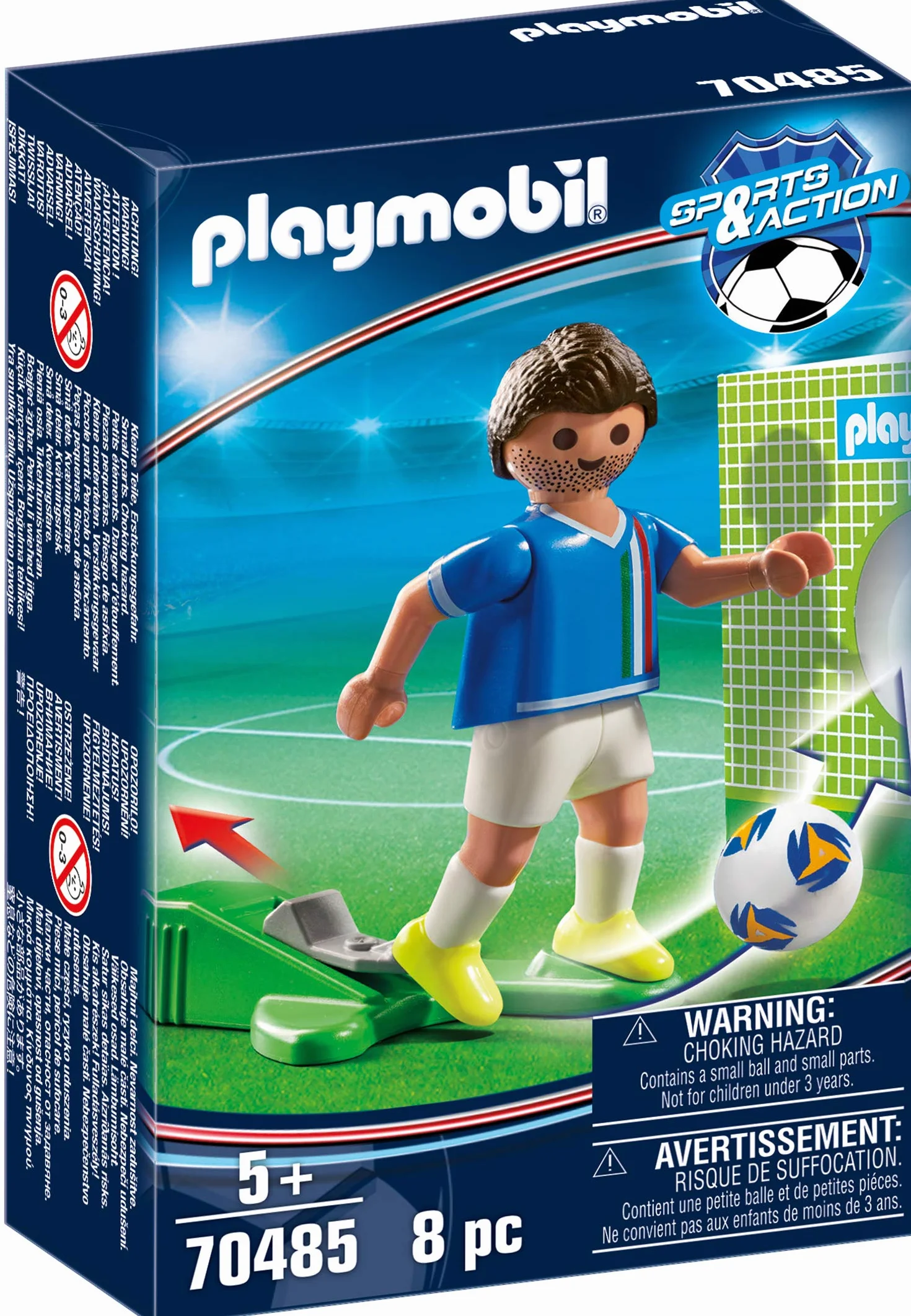 PLAYMOBIL Sports y Action, Jugador de fútbol, Italia 70485, a Partir de 5 años