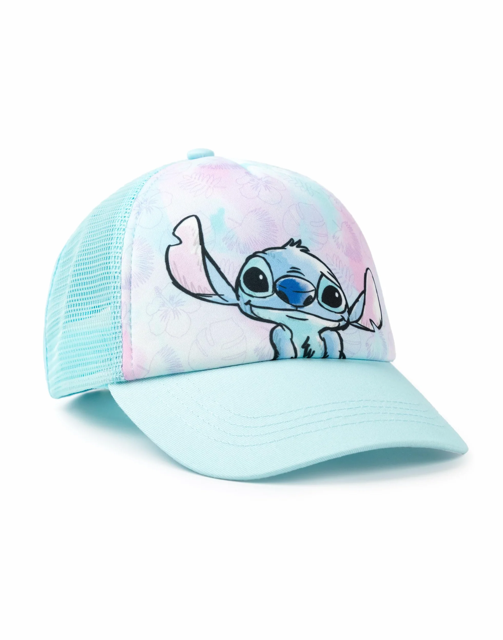 Disney Lilo & Stitch Gorra de béisbol ajustable azul claro para niñas con gráfico de puntada protección solar