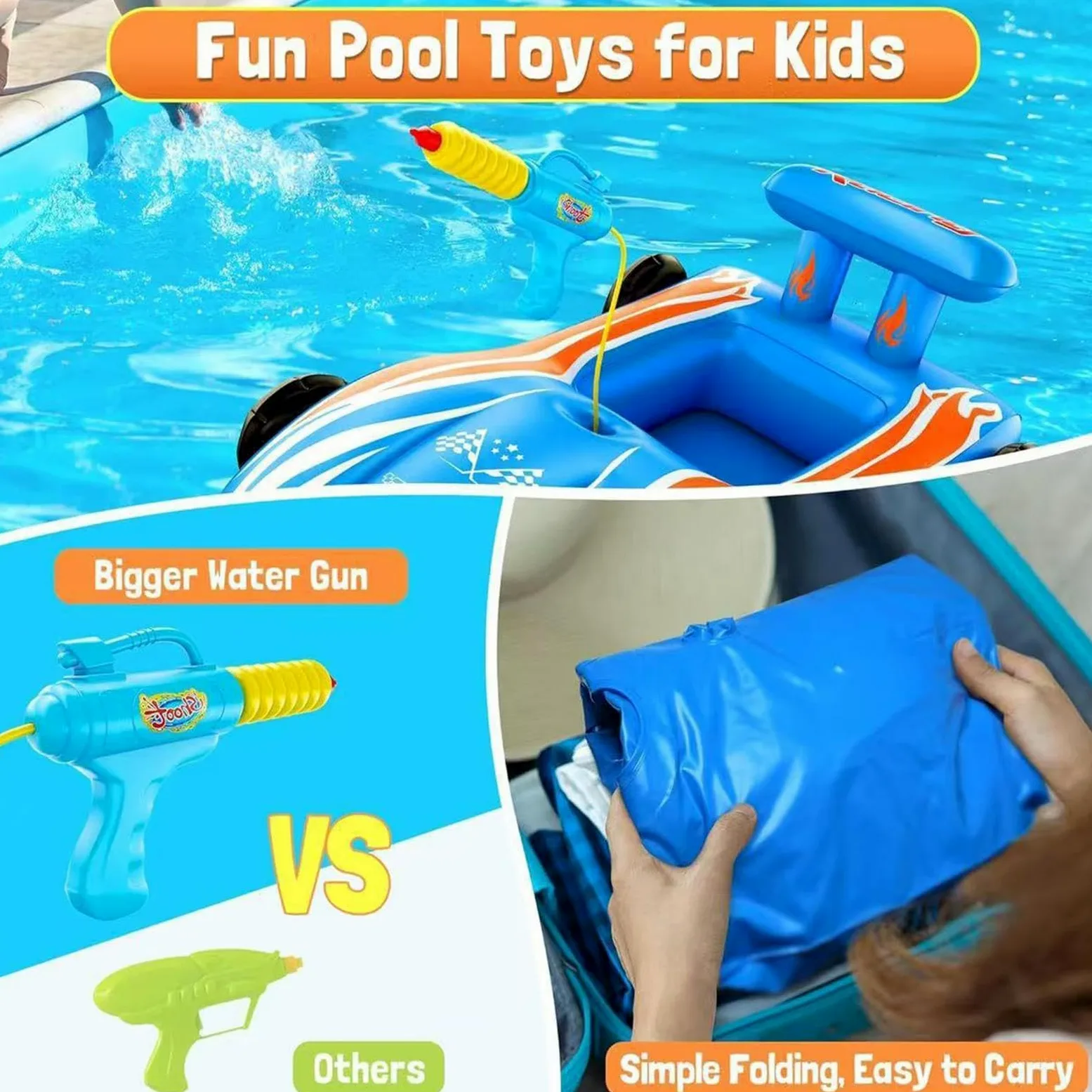 Flotador de Coche para Piscina Juguete inflable acuático | Juguetes de Guerra con Agua Para días de juego, lago, camping, jardín, de cumpleaños, patio trasero