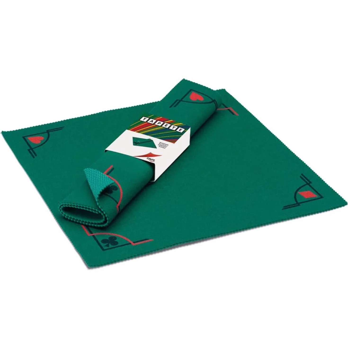 Cayro - Tapete con Base Antideslizante - 50 x 50 cm - Accesorio para Juegos de Mesa - Ideal para Póker, Cartas o Dados - hasta 4 Jugadores - Verde