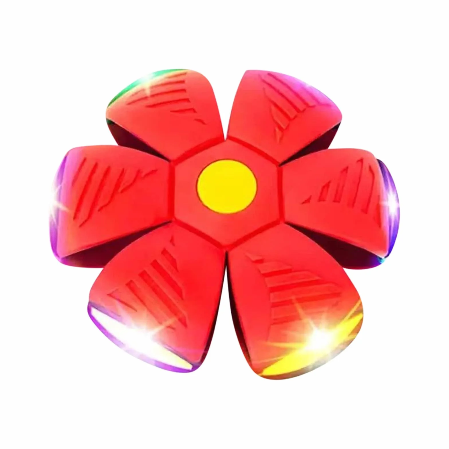 Pelota Saltarina Niños Gracioso Metaball Mágico, Platillo Volador Magic Metaball con 6 Luces, Children's Bouncing Ball para Interacción Entre Padres E Hijos (A01-Rojo(Versión con Seis Luces))