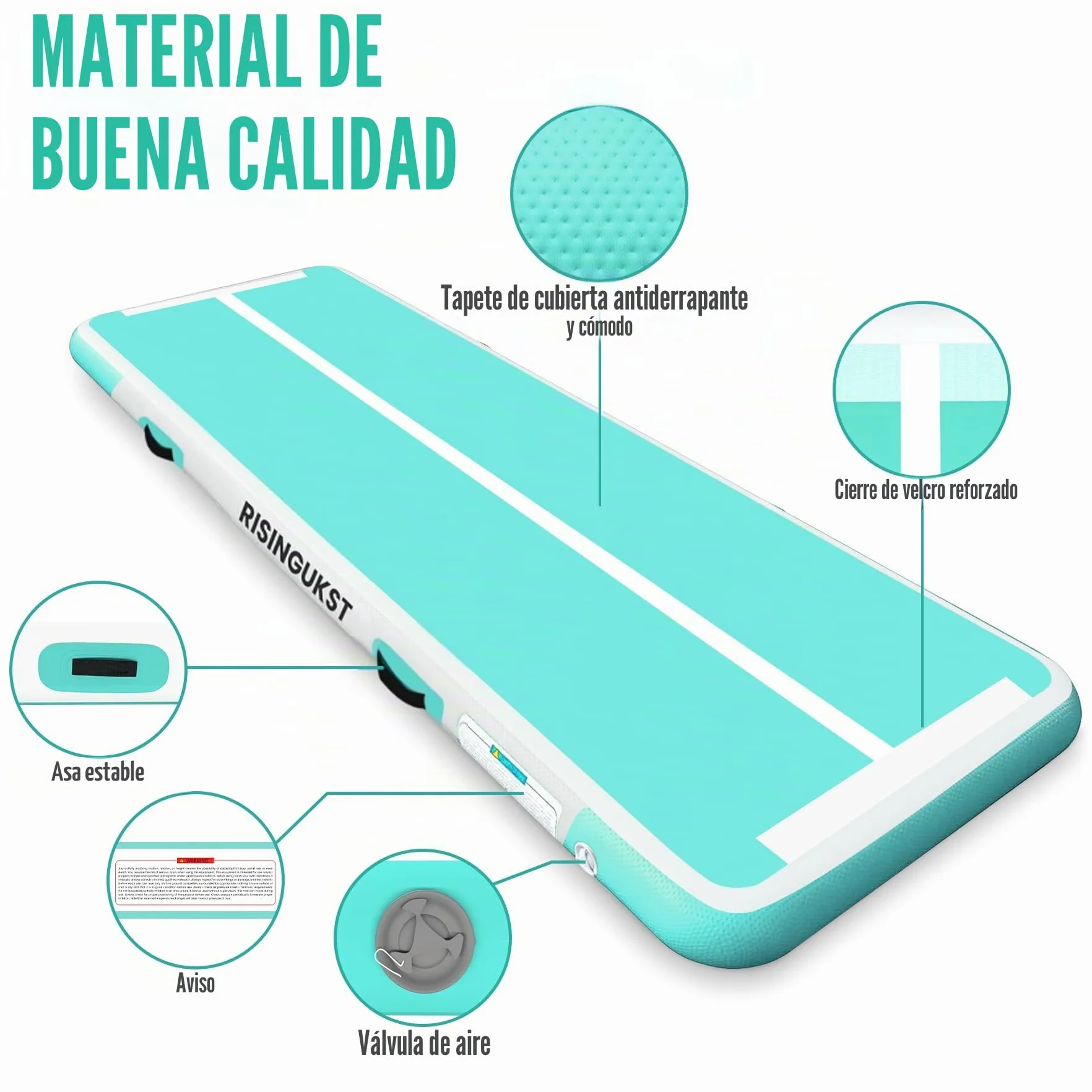 Colchoneta de gimnasia artística inflable 2m/3m/4m/5m/6m 10/15/20cm con bomba