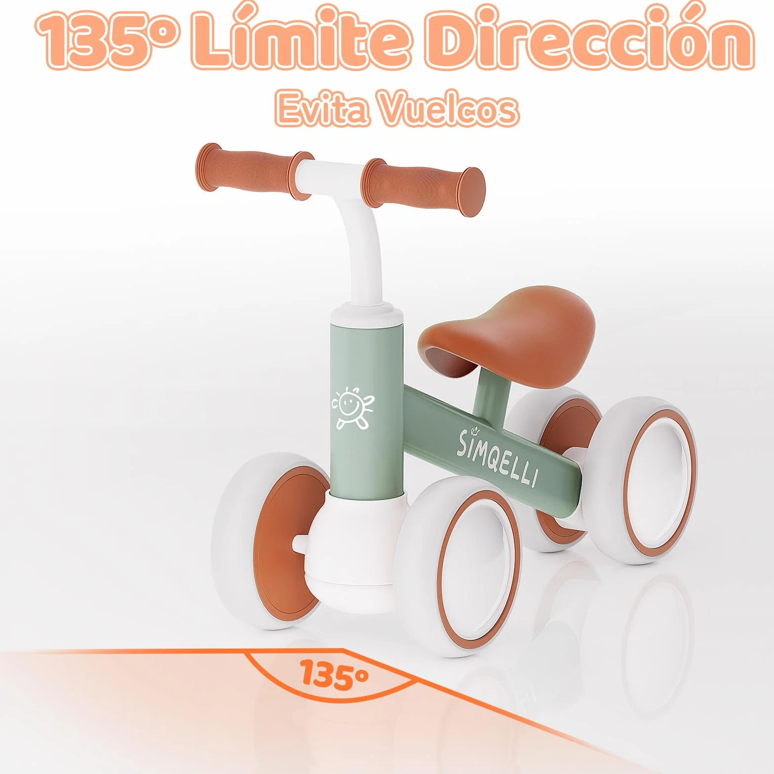 Bicicleta de Equilibrio para Niños de 1 Año, Correpasillos Bebé Juguetes Niños de 10 a 24 Meses, Primera Bicicleta sin Pedal con 4 Ruedas, Bici Equilibrio Cumpleaños