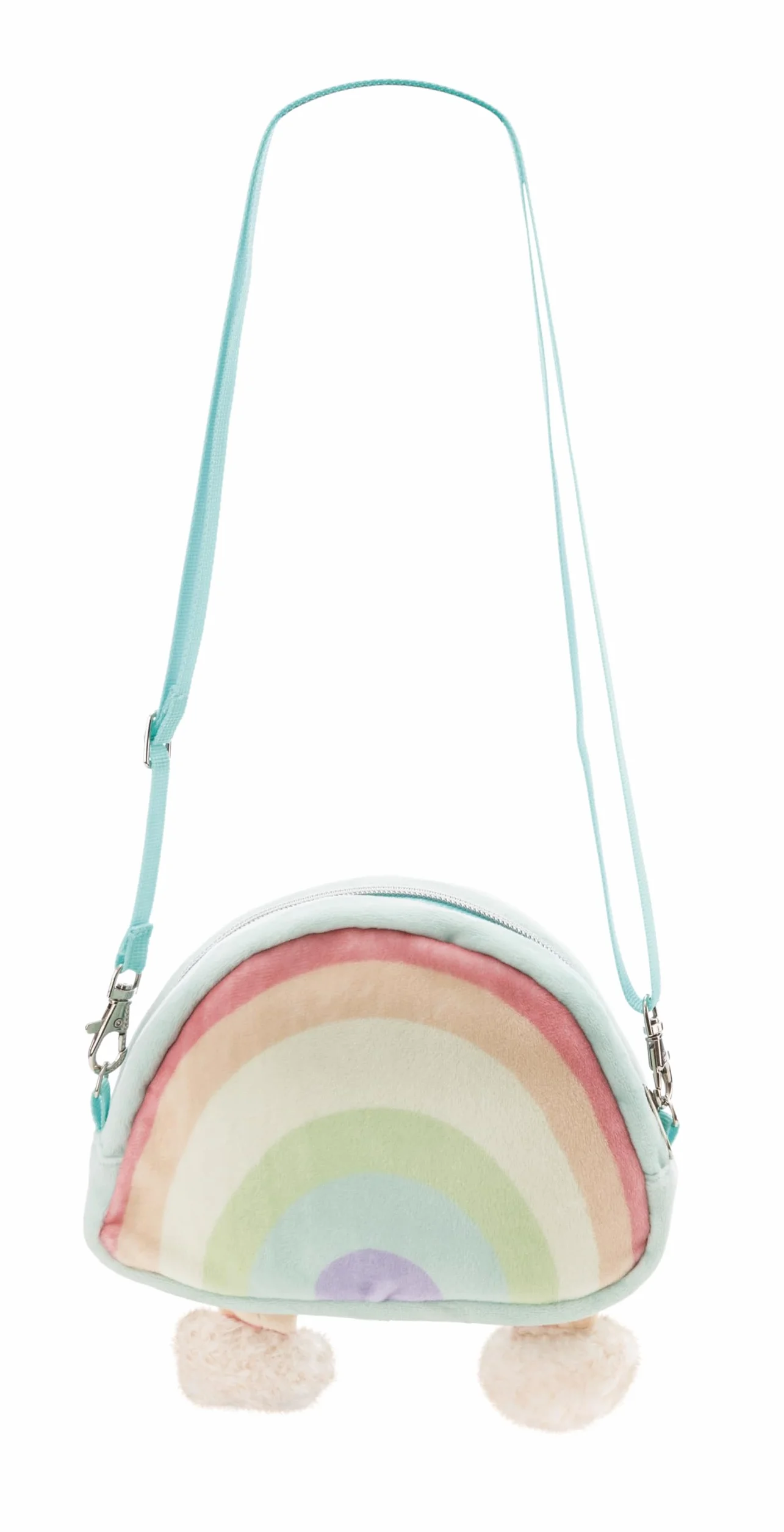 Estuche Bandolera Arcoíris Nibsi 2 en 1, 17,5 x 14 x 5 cm, Multicolor, Suave para niñas y Mujeres
