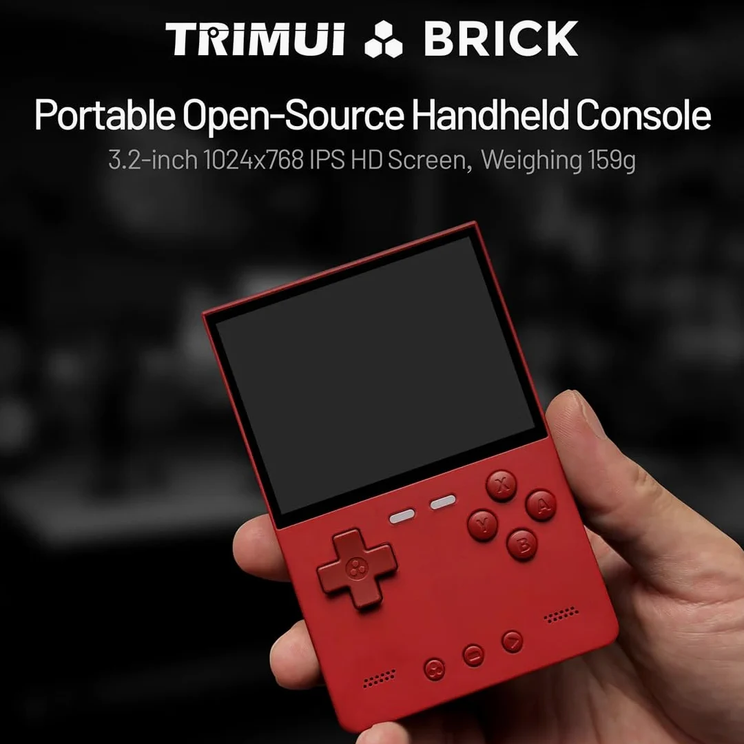 TRIMUI BRICK - Consola de juegos retro integrada en tarjeta TF de 128 G, pantalla IPS 3.2, sistema Linux, emulador portátil de videojuegos, juegos de arcade, para adultos y niños, regalos