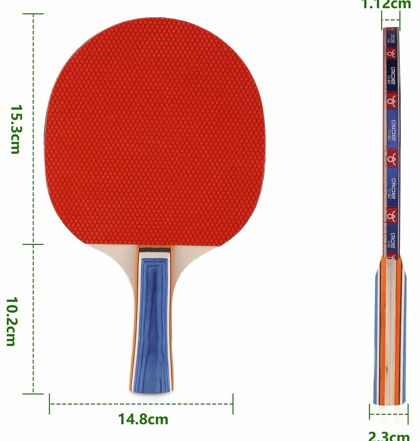 Set de Raquetas de Tenis de Mesa con 2 Raquetas y 3 Pelotas de Ping Pong