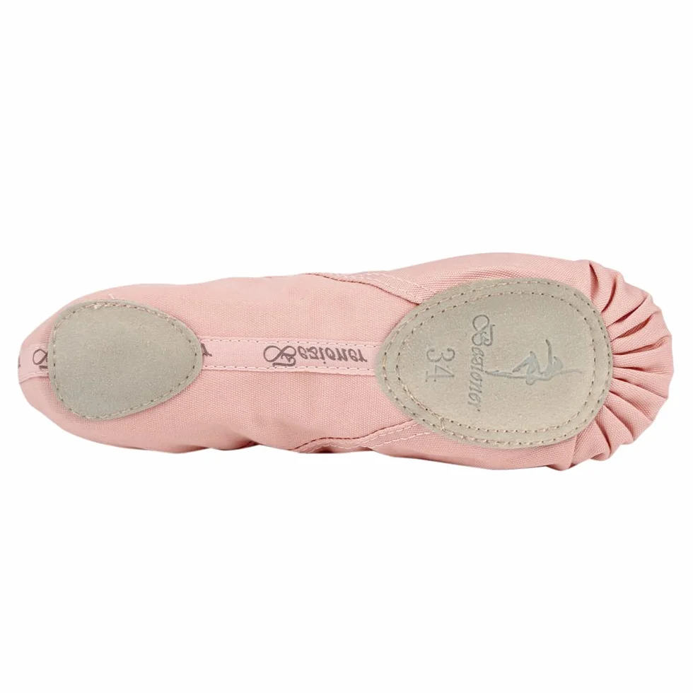 Zapatillas de Ballet Canvas Split Dance Zapatos Negro y Rosa Claro
