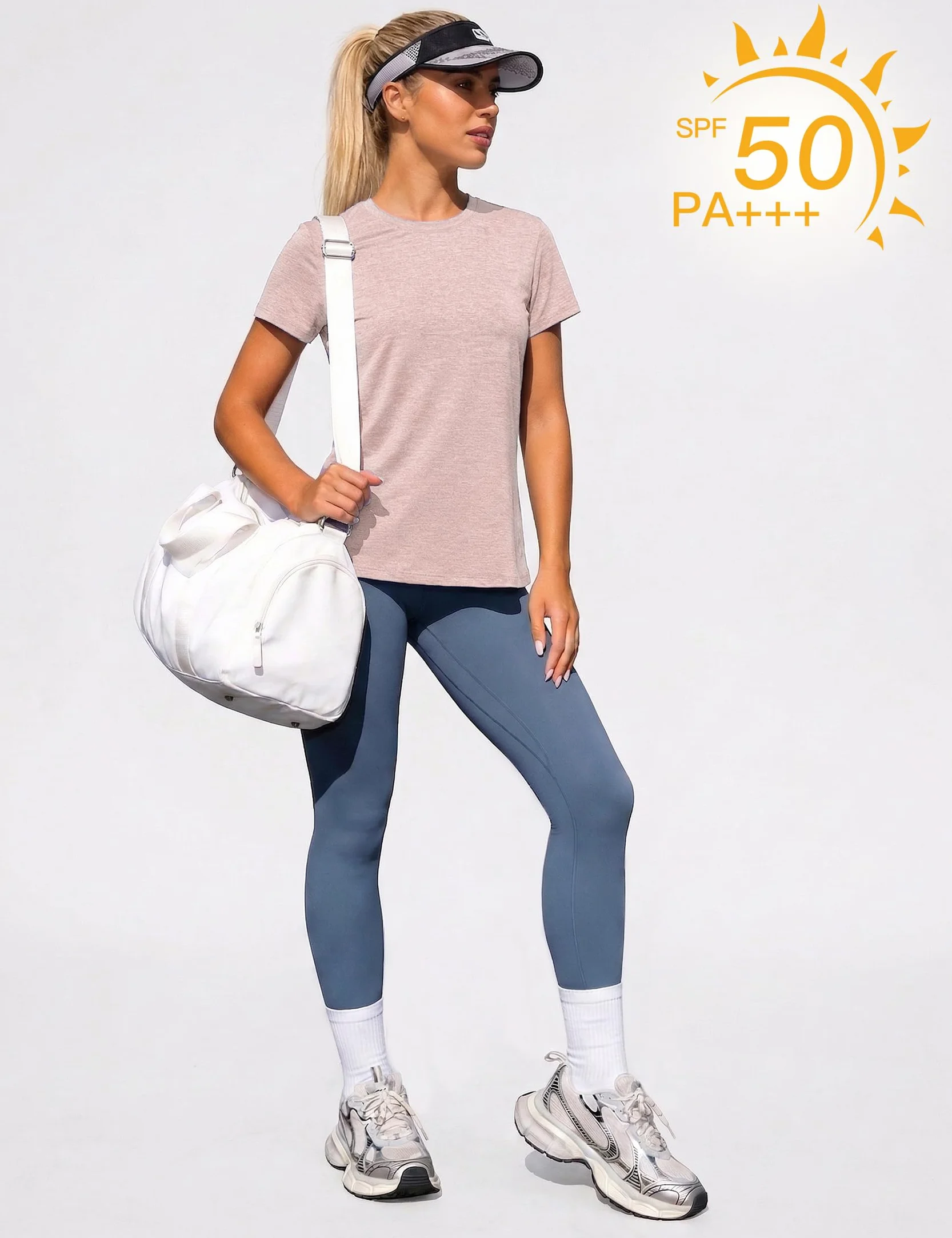 Camiseta Deportiva Mujer Manga Corta Cuello Redondo Transpirable Secado Rápido Fitness Yoga Running S-XXL