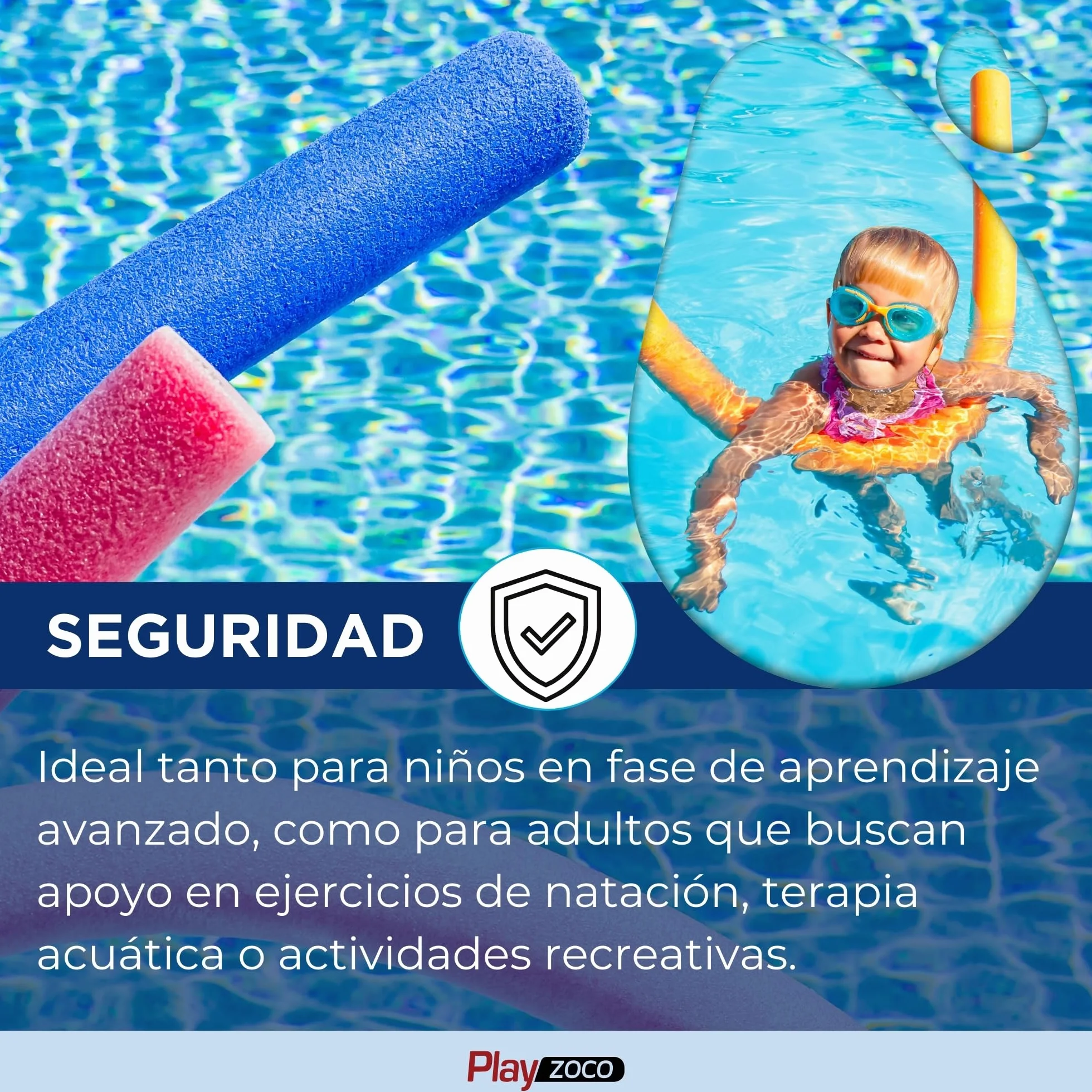 Flotadores de Piscina Fideos de Espuma, 6 cm x 150 cm, para Niños y Adultos