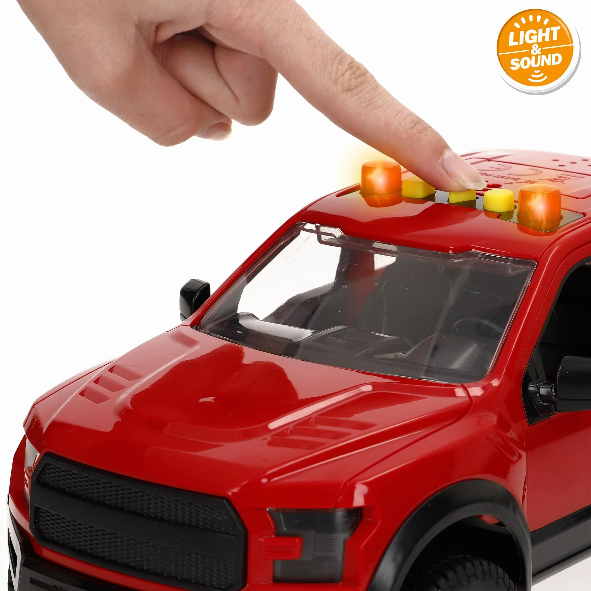 ColorBaby Speed & Go Coche Pick up con Moto, Sistema de fricción, Luces y Sonido, Puertas funcionales, Vehículo de Rescate, Escala 1:12, Niños a Partir de 3 años (39310)