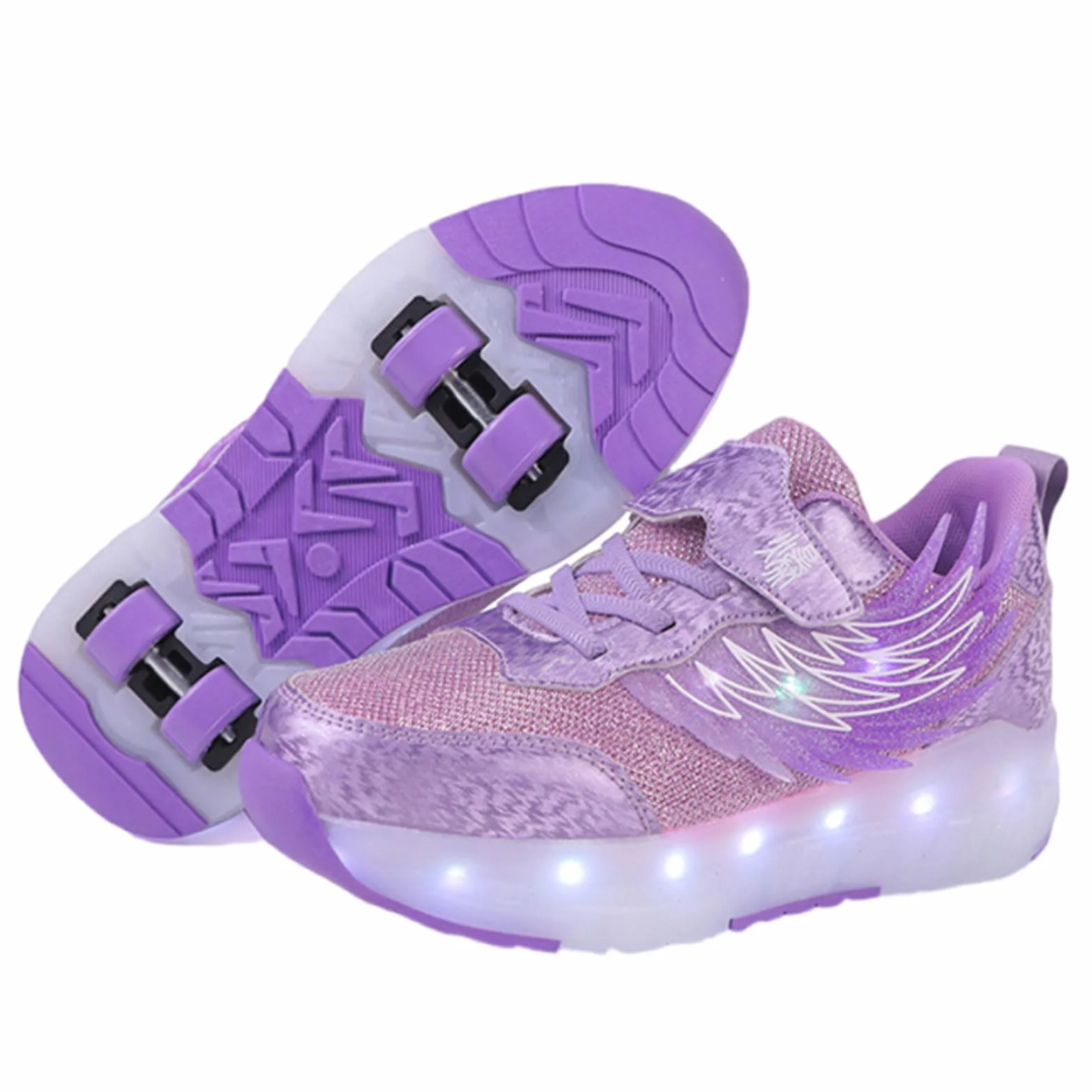 Zapatillas Deportivas con Ruedas y LED Luces para Niña Recargables