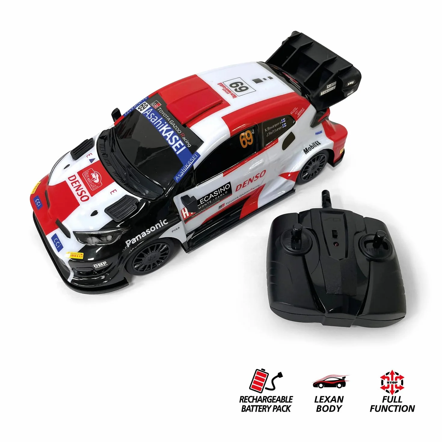 Mondo Motors Toyota GR Yaris WRC, Modelo a Escala 1:14, baterías Recargables Incluidas, Coche de Juguete 63860