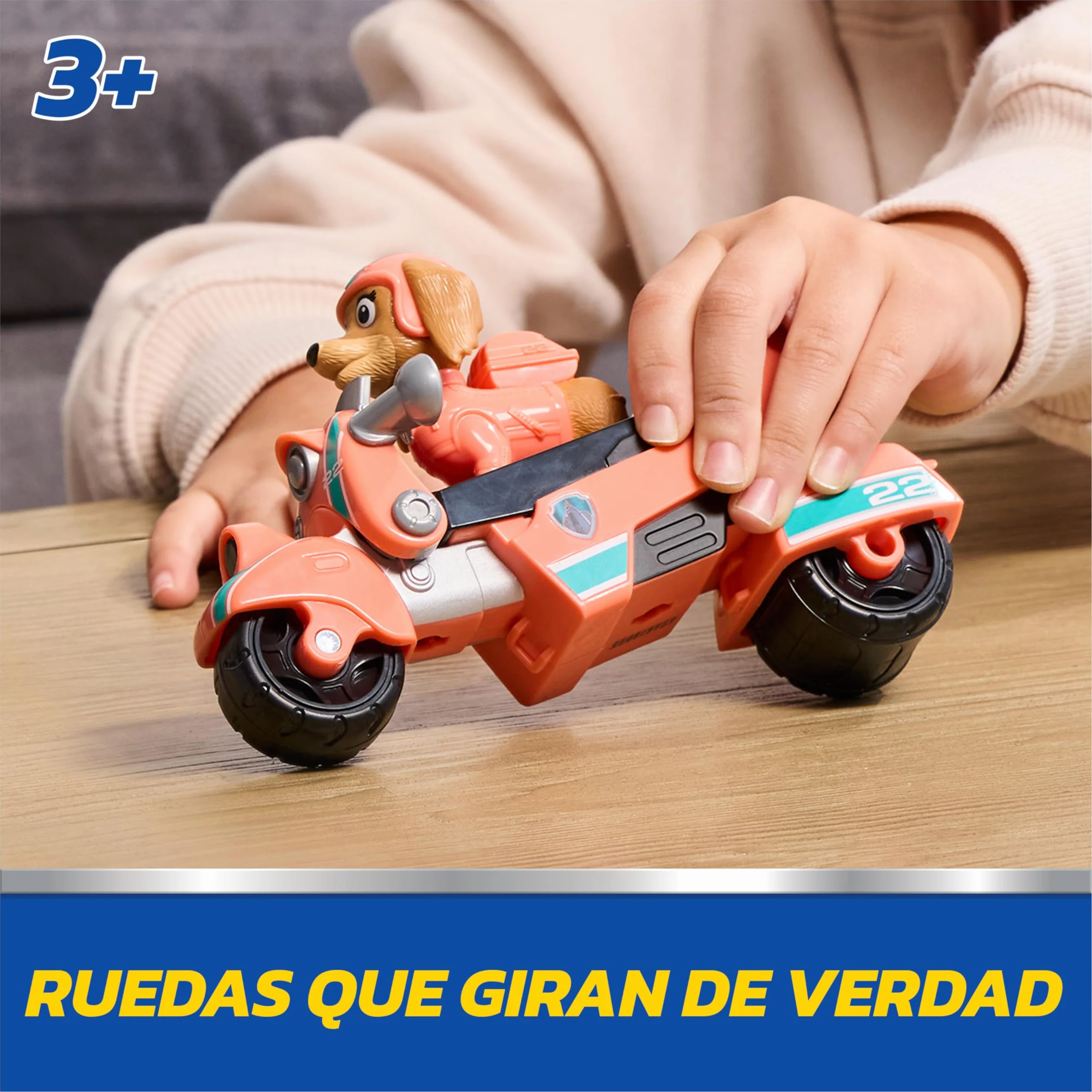 Paw Patrol Patrulla Canina Pack Moto de Rescate y Figura Liberty, Juguetes Plástico Reciclado Regalo Niño 3 años+
