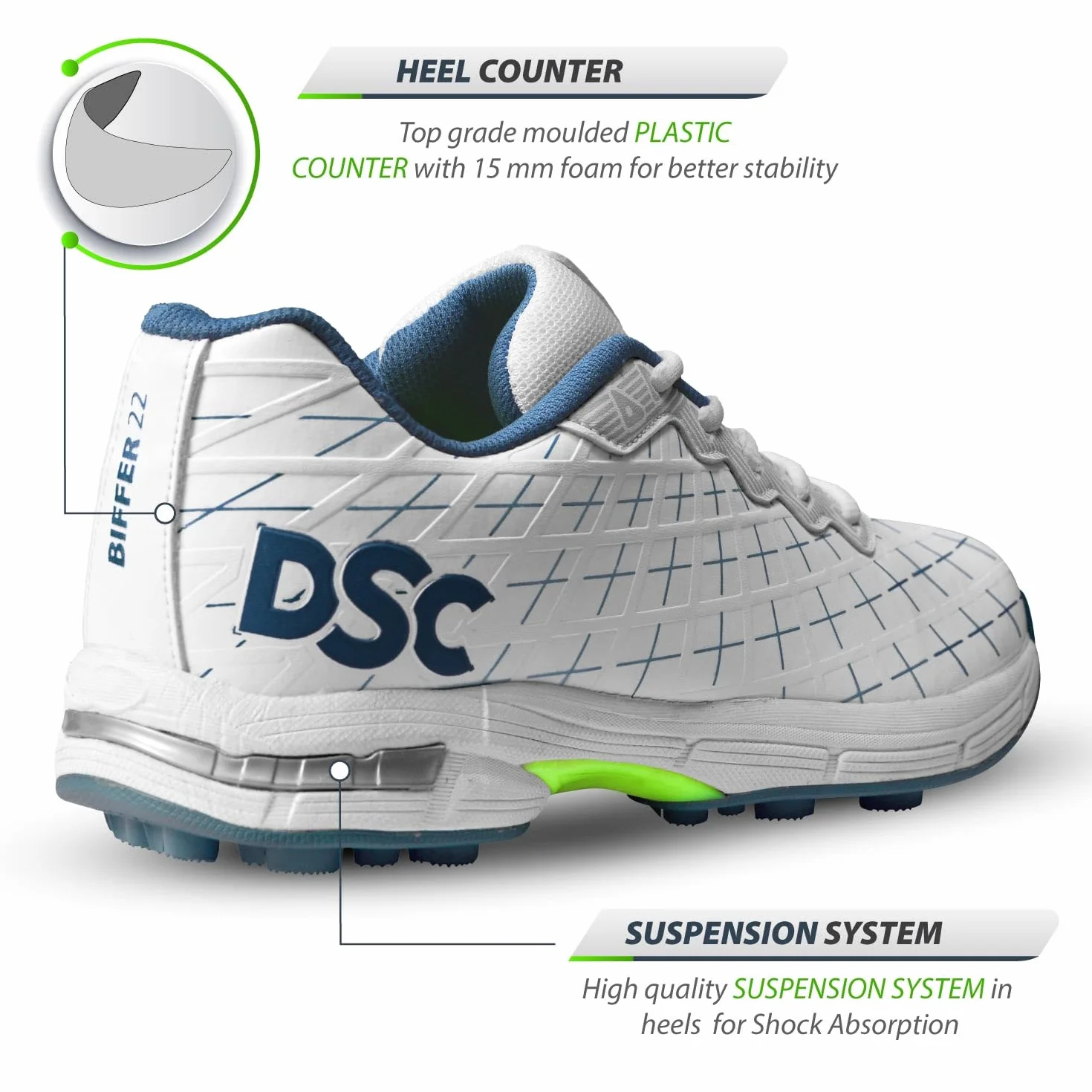 DSC Biffer 22 Zapatos de críquet Unisex Adulto