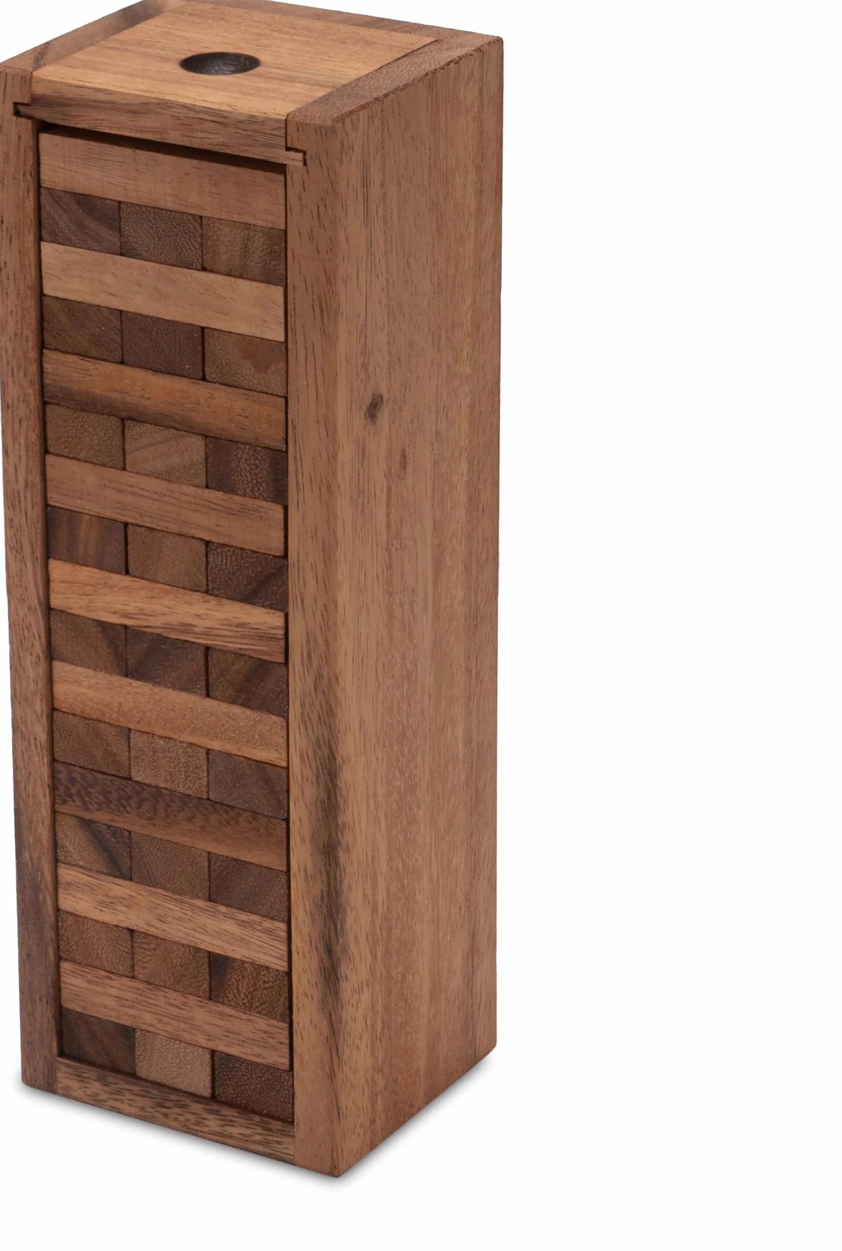 LOGOPLAY Torre tambaleante tamaño. S - 23 cm de Altura - Condo - Torre de Madera - Juego de Habilidad - Juego de Tablero de Madera Marrón