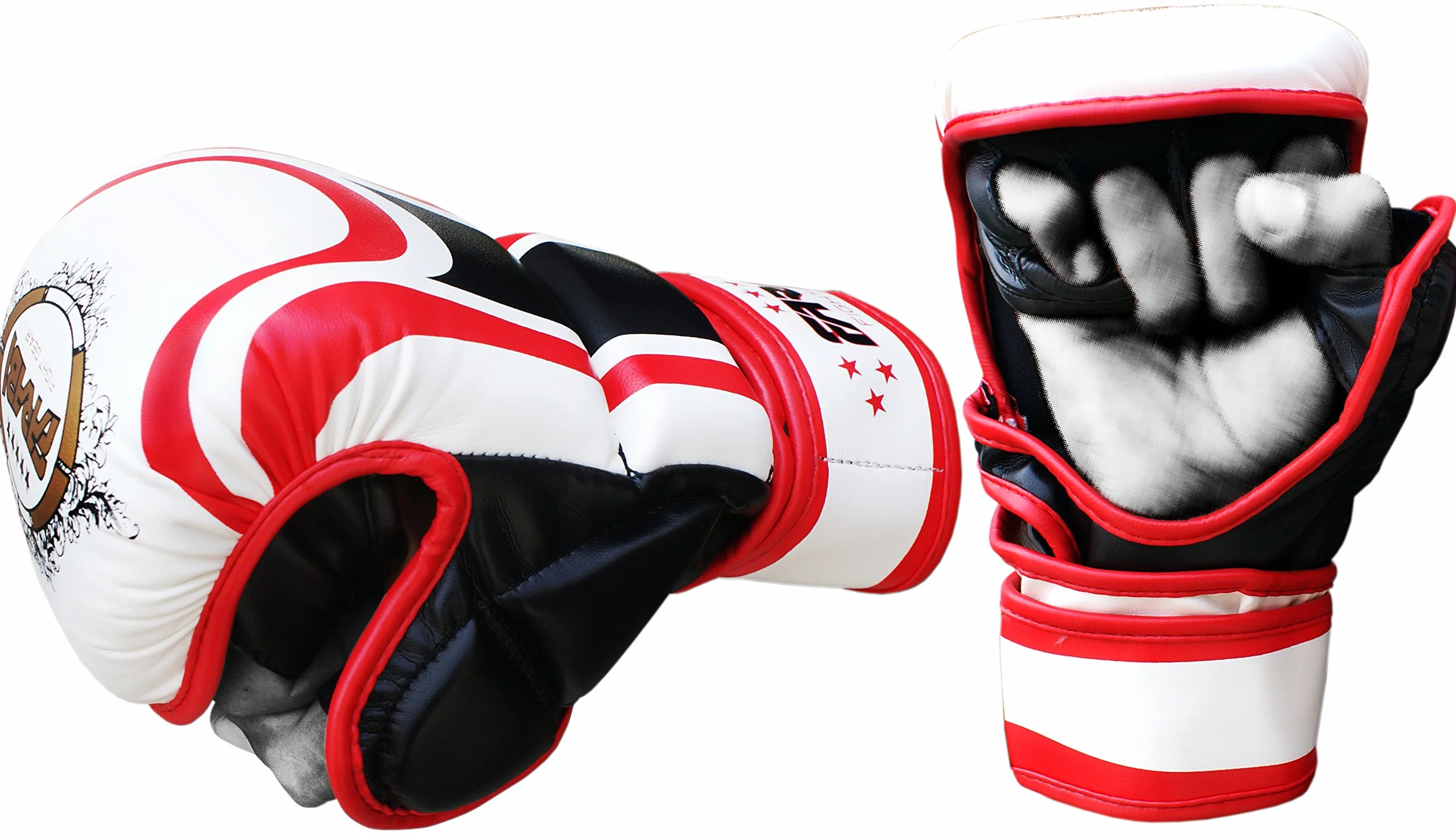 Farabi Sports Guantes MMA con Soporte de Muñeca Ajustable Palma Abierta para Muay Thai