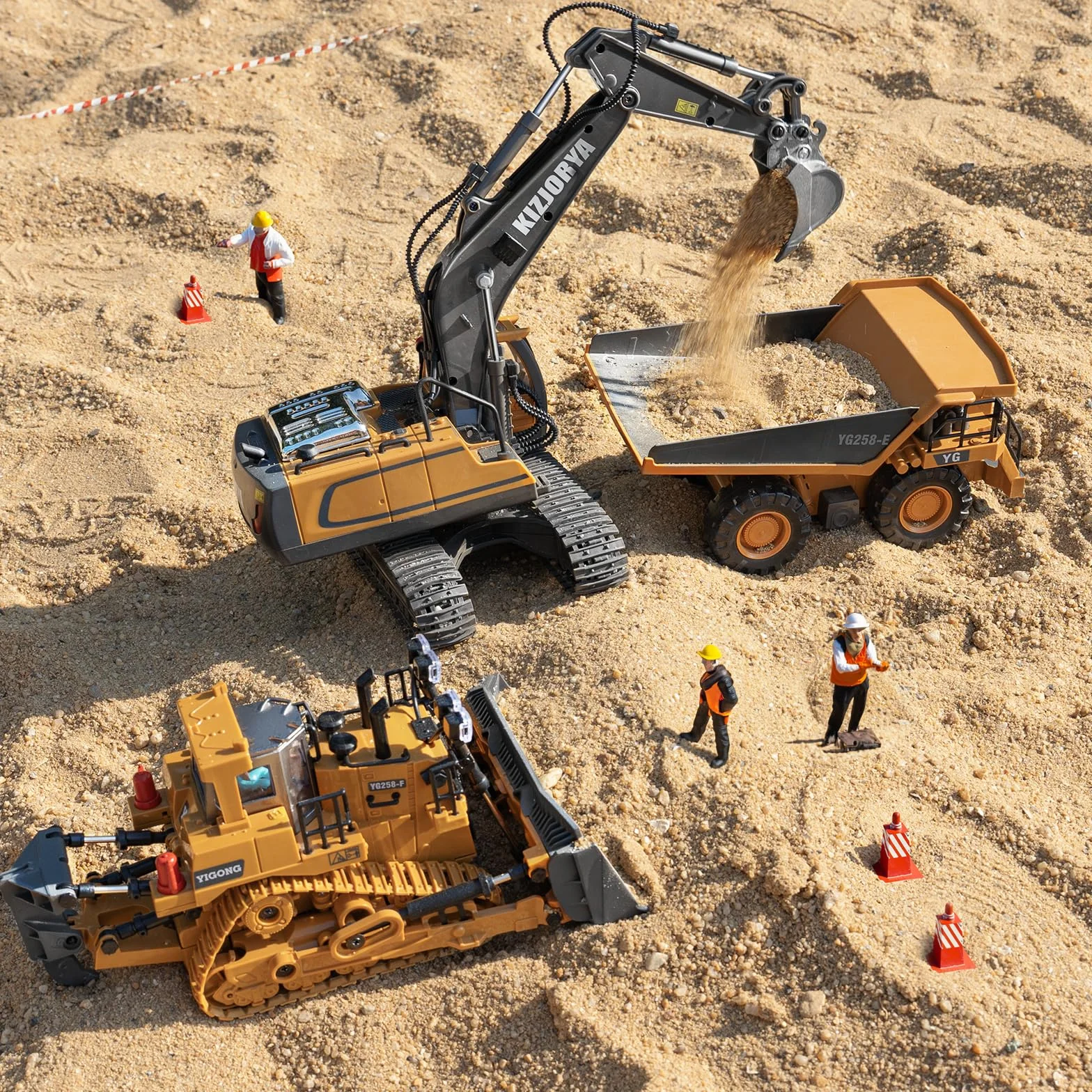 Excavadora Juguete Teledirigido, Excavadora Juguete para Niños de 6-12 años, RC Recargable, 11 Canales, Sonido y Luz, Pala de Metal, Regalo de Cumpleaños para Niños de 3 4 5 6 7 8 9 10+ años (2,4 GHz)