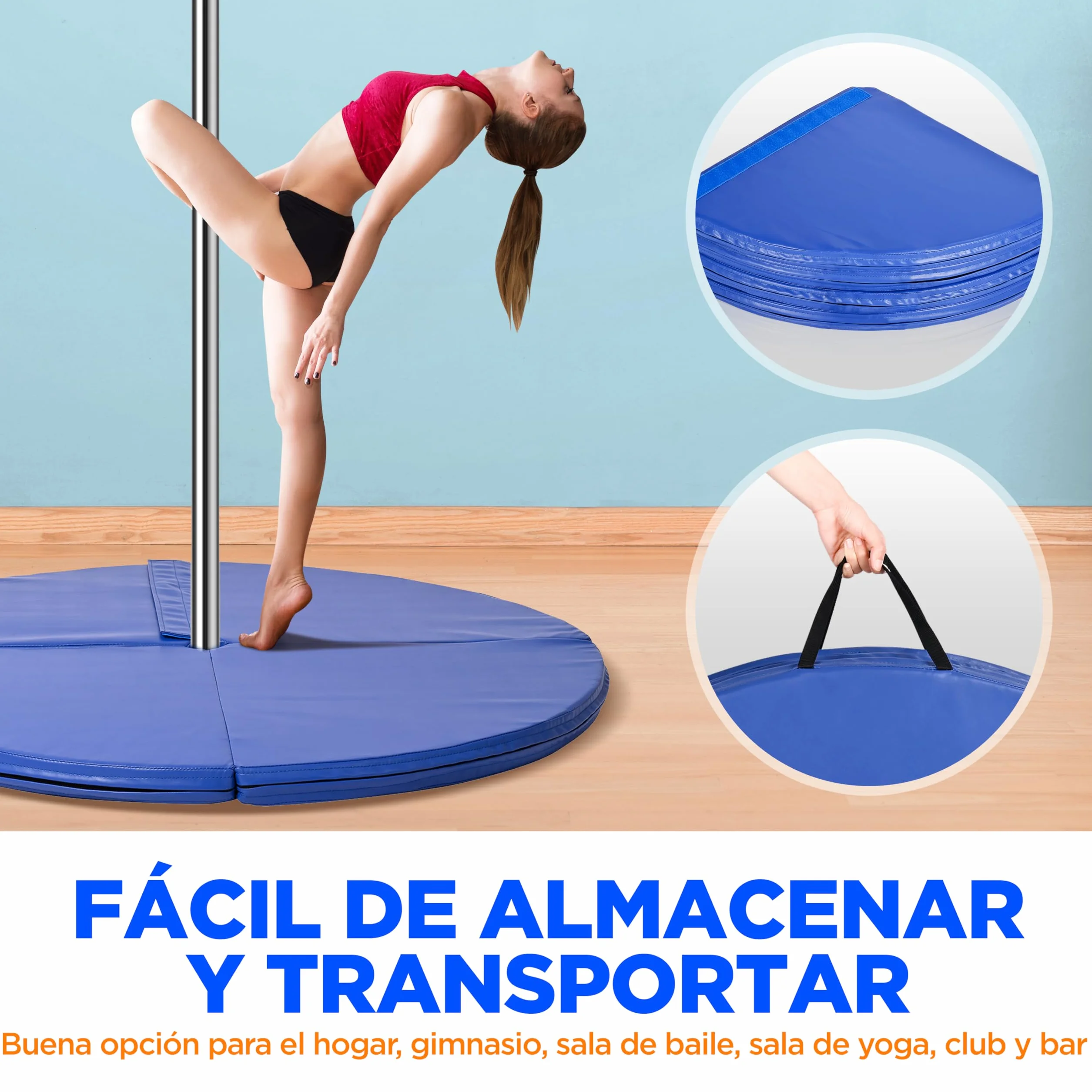 SereneLife colchoneta pole dance plegable portátil ligera para gimnasio yoga danza