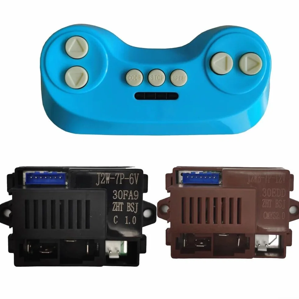 Kit de motor de control remoto de coche eléctrico para niños, receptor y transmisor de 2.4 G para vehículos de 6 V 12 V, compatible con J2W-7P-6V J2WB-7P-12V (J2W-7P-6V)