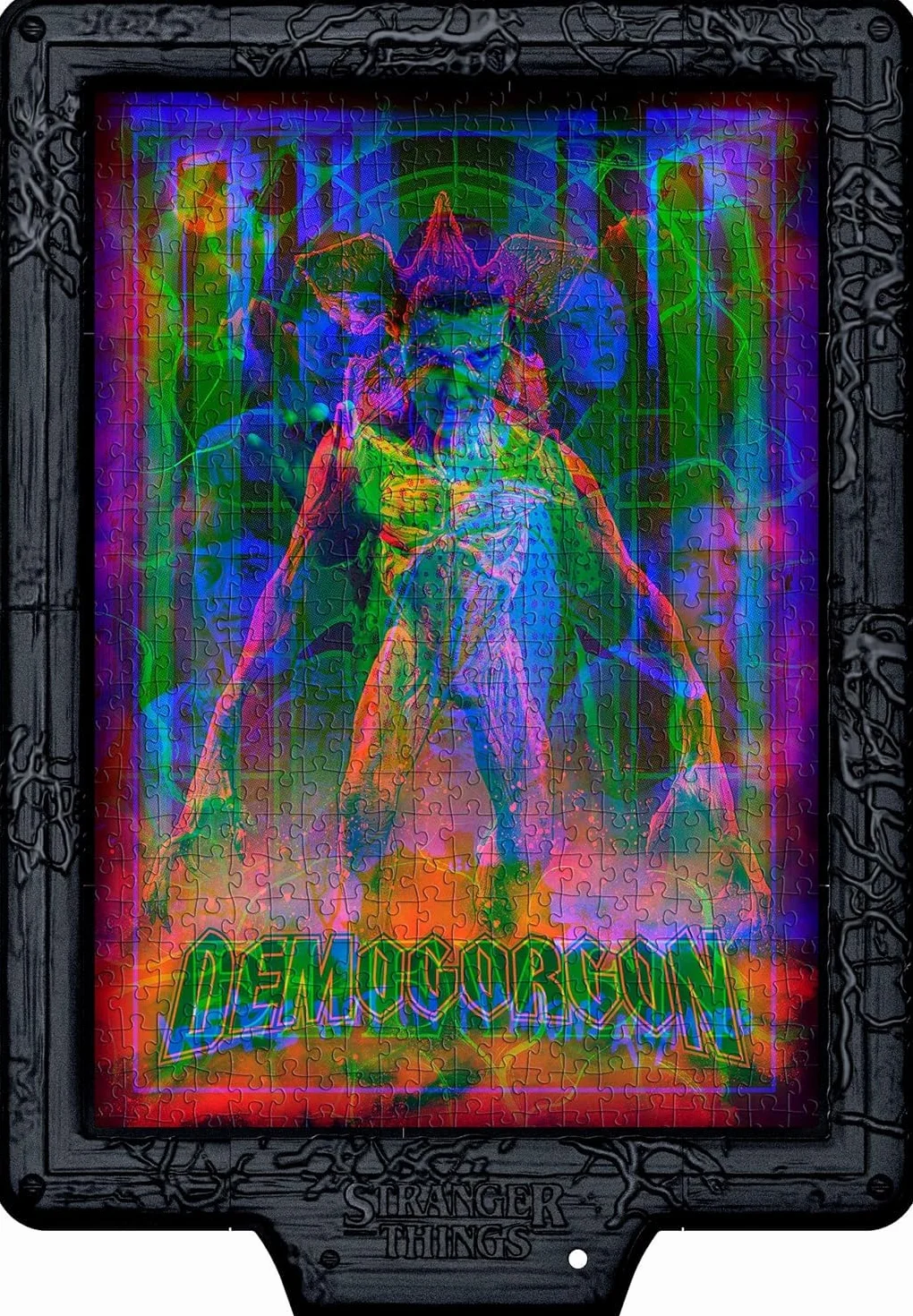 Clementoni - Puzzle Stranger Things - The DEMOGORGON'S Hunt, con luz LED: Rompecabezas de 520 Piezas, Escena Que Cambia de Color con Eleven contra Demogorgon