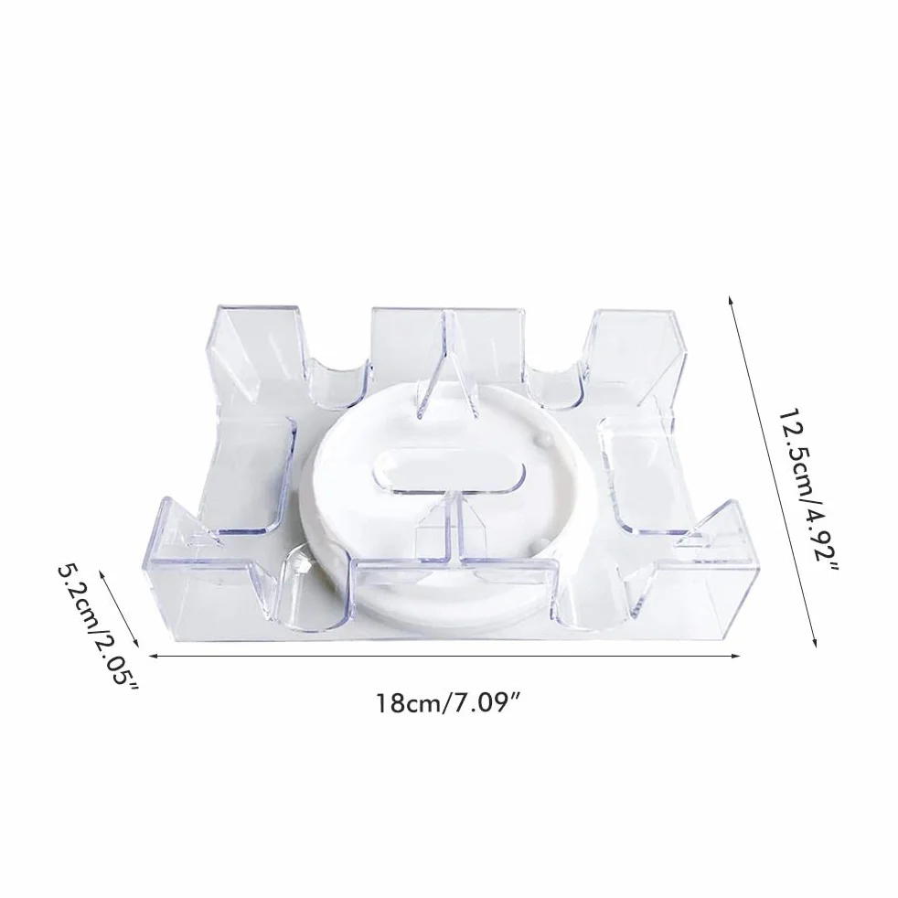 Bandeja giratoria de 2 cubiertas/6 cubiertas, giratoria suave de 360 grados, bandeja de cartas de juego, práctico titular de cartas, organizador de juegos de cartas transparente