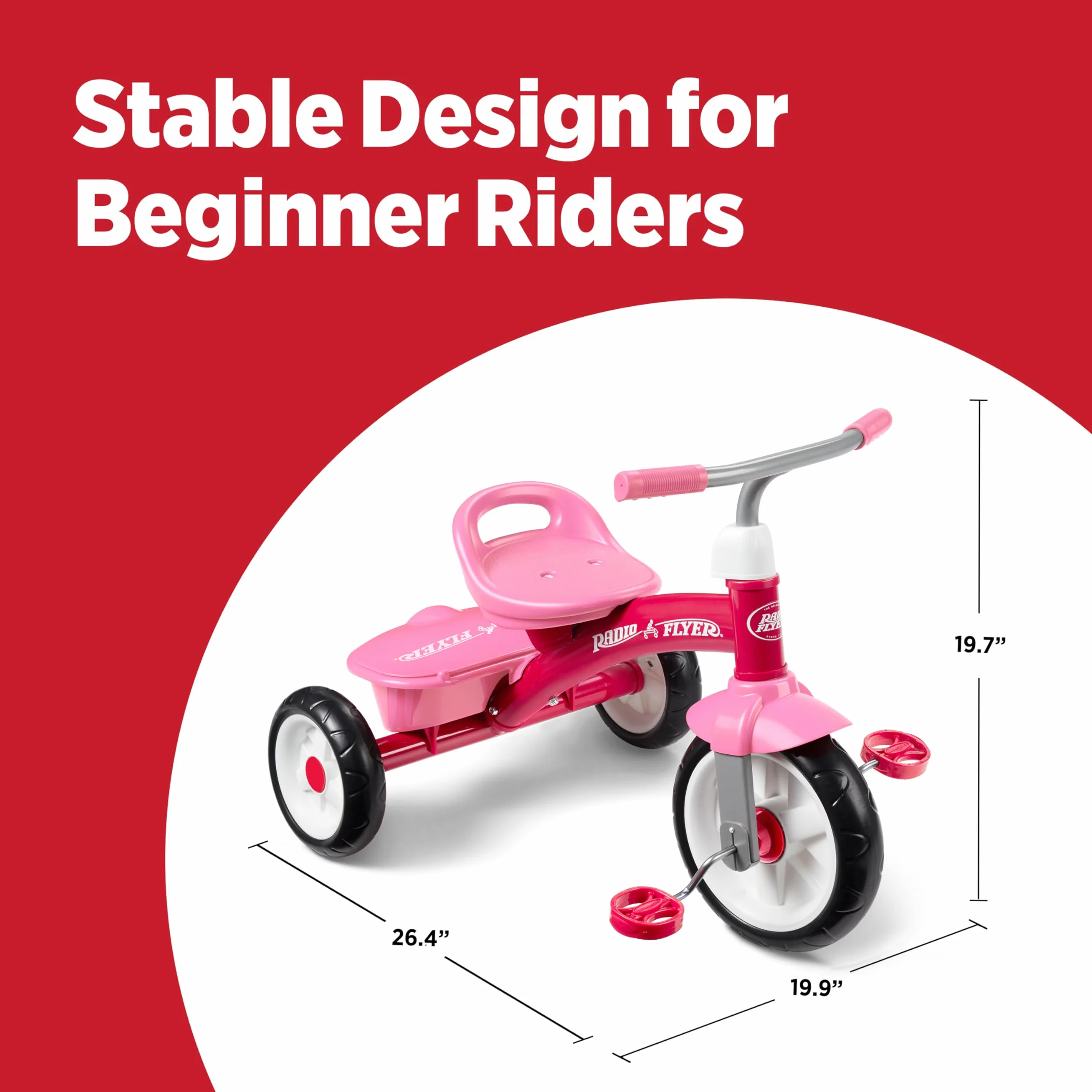 Radio Flyer Triciclo Rosa, Triciclo para niños pequeños al Aire Libre, de 2 ½ a 5 años (Exclusivo de Amazon)