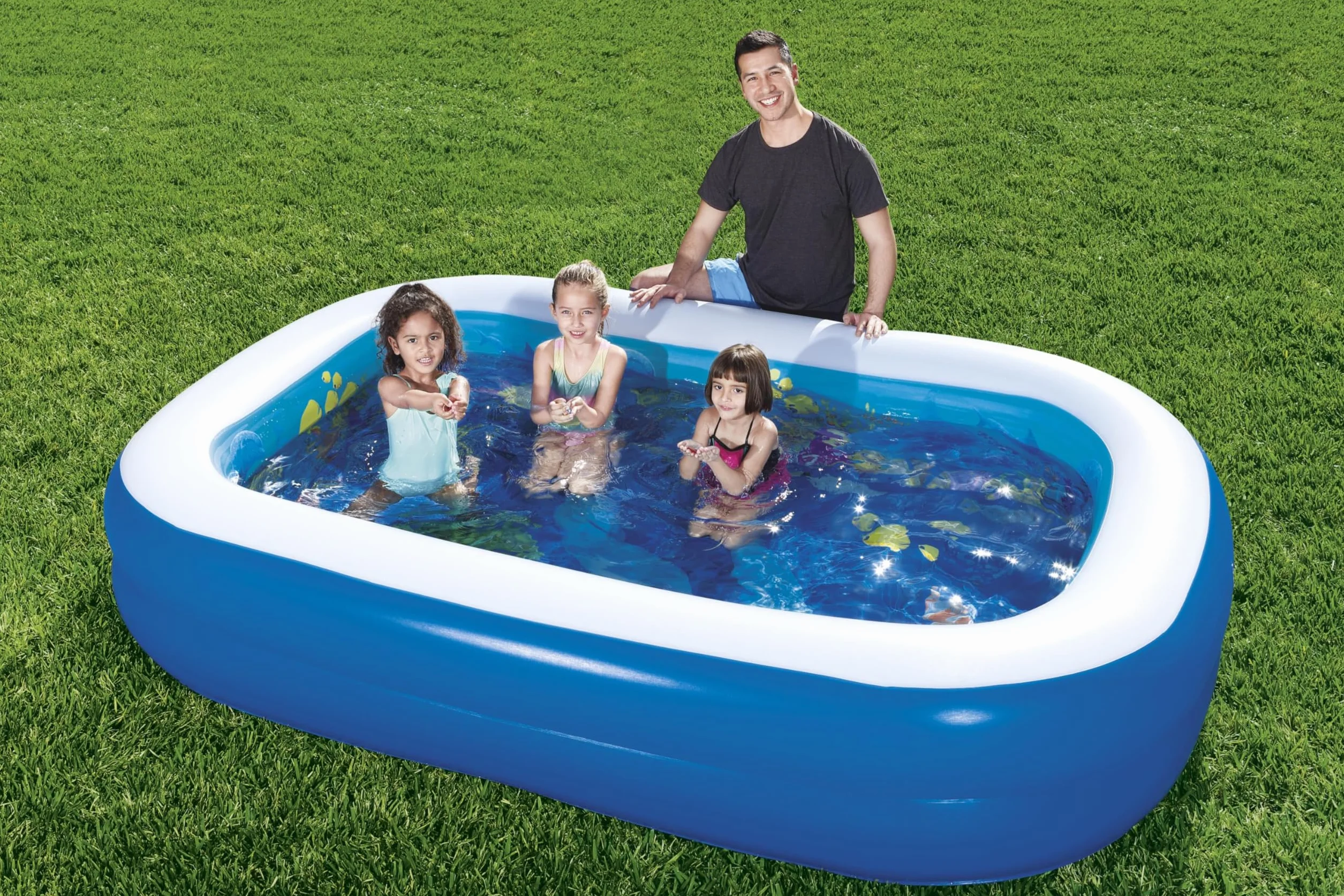 Bestway 54177 - Piscina Hinchable Infantil 2 Gafas 3D y Tesoro Undersea Adventure 262x175x51 cm