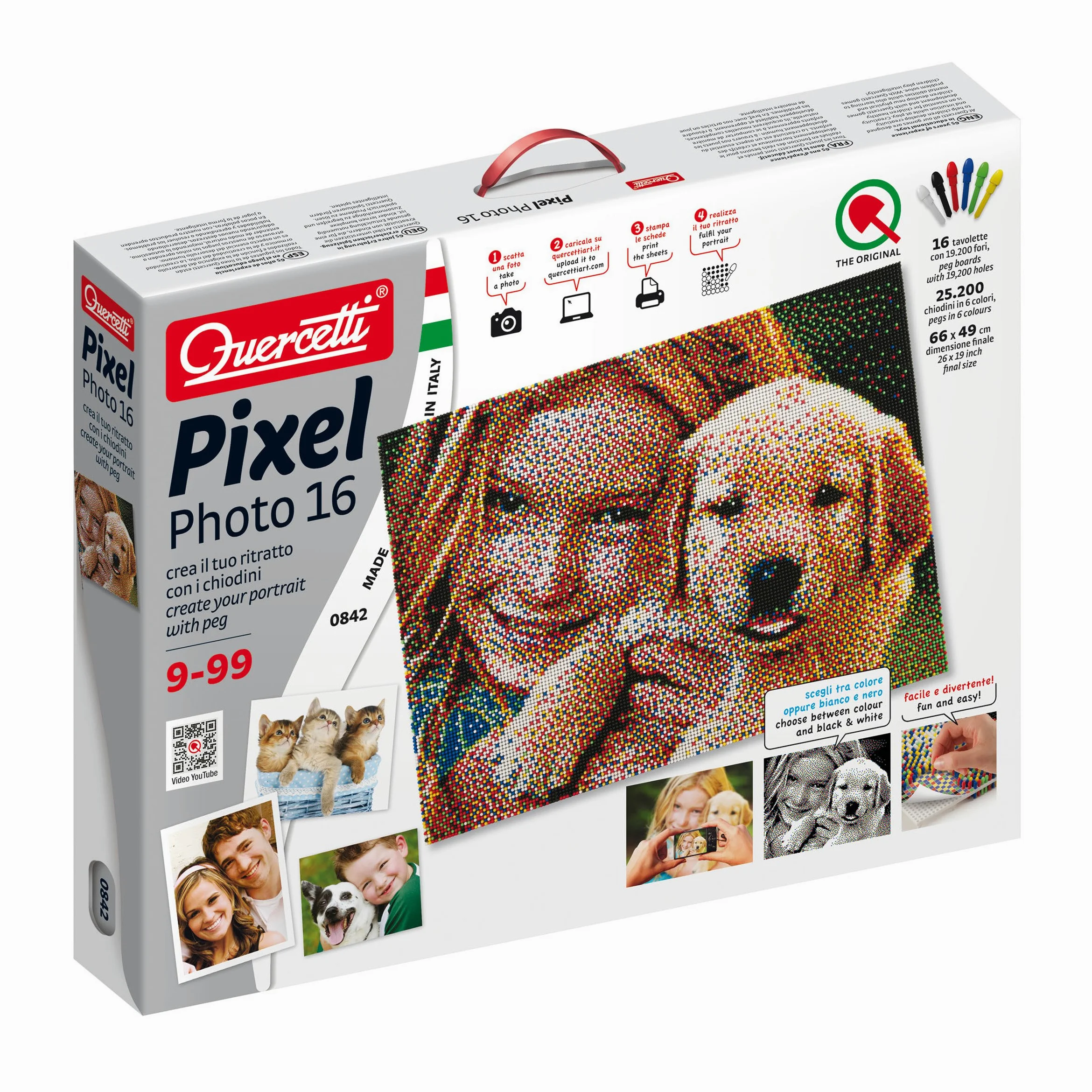 Quercetti 0842 - Pixel Photo Game de Uñas, 16 Tabletas , color/modelo surtido