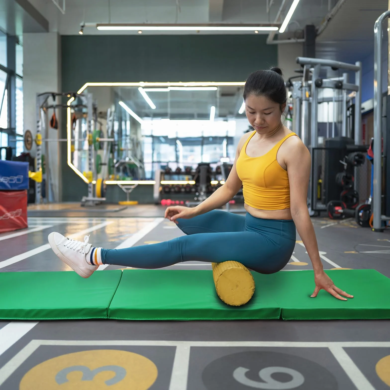 ALPIDEX Esterilla de gimnasia 180 x 60 x 3,2 cm plegable suelo deportiva hogar