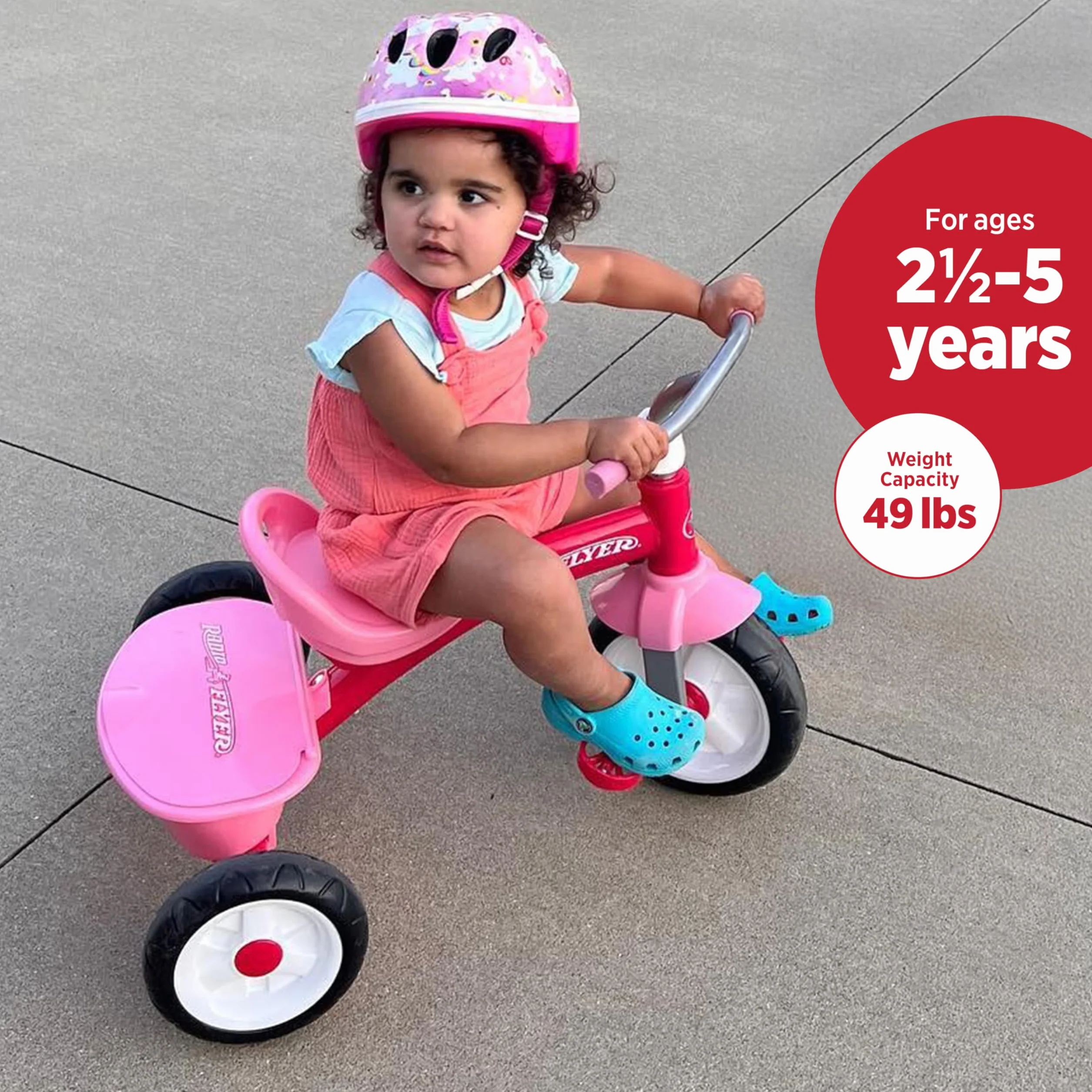 Radio Flyer Triciclo Rosa, Triciclo para niños pequeños al Aire Libre, de 2 ½ a 5 años (Exclusivo de Amazon)