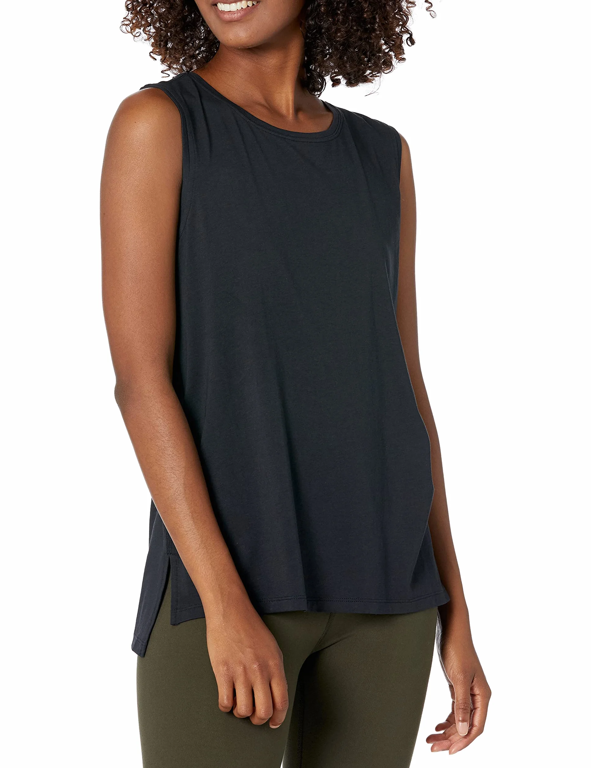 Amazon Essentials Mujer Camiseta de Yoga sin Mangas Corte Holgado Algodón Suave Tallas Grandes