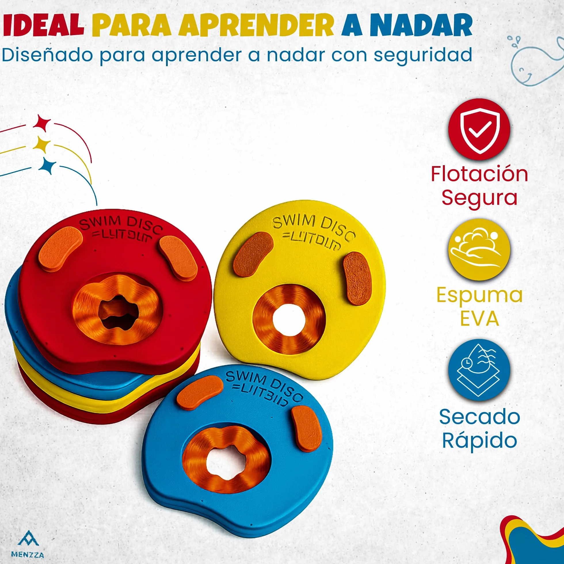 Manguitos Delphin para Piscina Bebe + Bolsa Transporte Secado Rapido I 6 PCS I Flotador Bebe Evita Rozaduras I Flotadores De Piscina Ideales para Natacion I Juguetes Piscina Bebe 2 años.