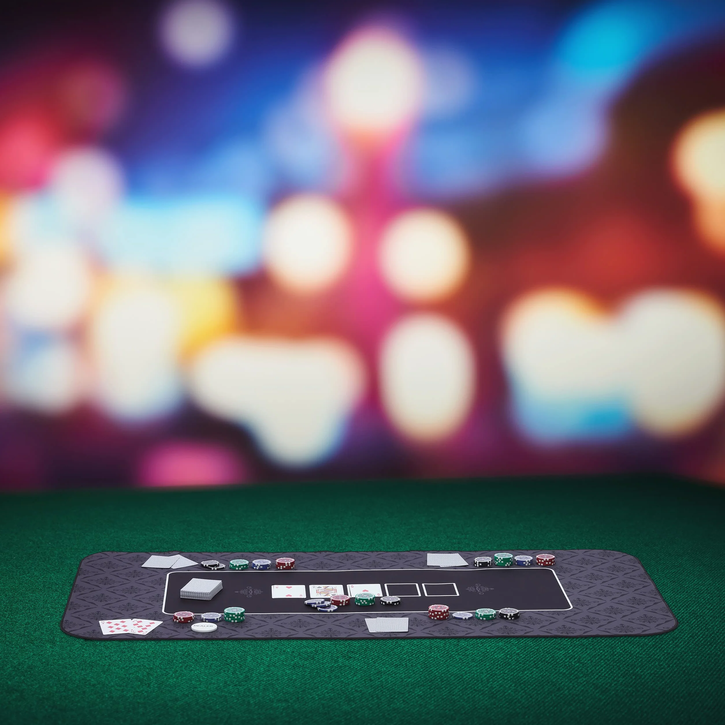 Relaxdays Tapete de Póker 100 x 60 cm, Texas Holdem, Casino, Mantel Mesa Póquer Grande, Antideslizante, Poliéster, Negro