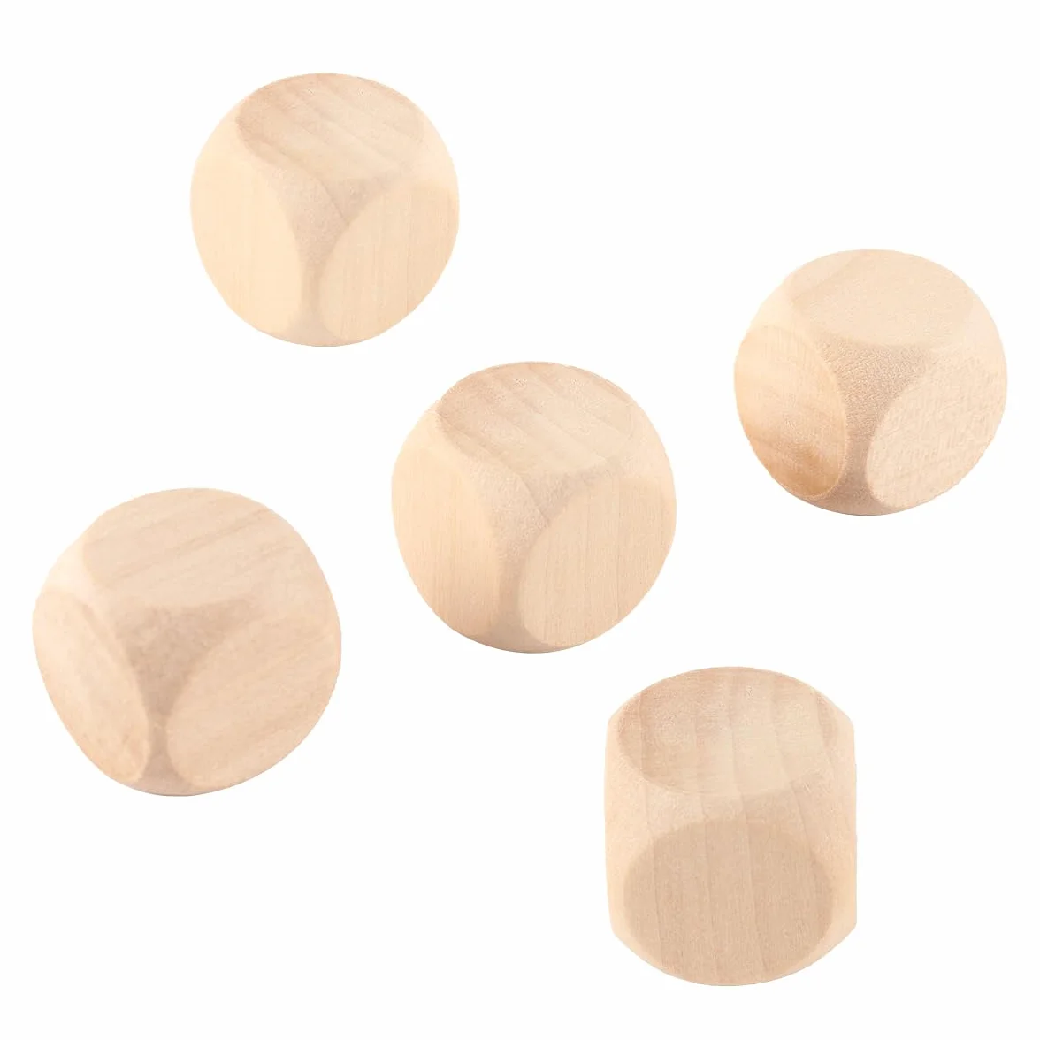 Sarini 10 Dados De Madera De 20 Mm, Redondos, Lisos, De Seis Caras, Sin Pintar, Para Enseñanza DIY, Recursos Creados, Enseñanza De Juegos.