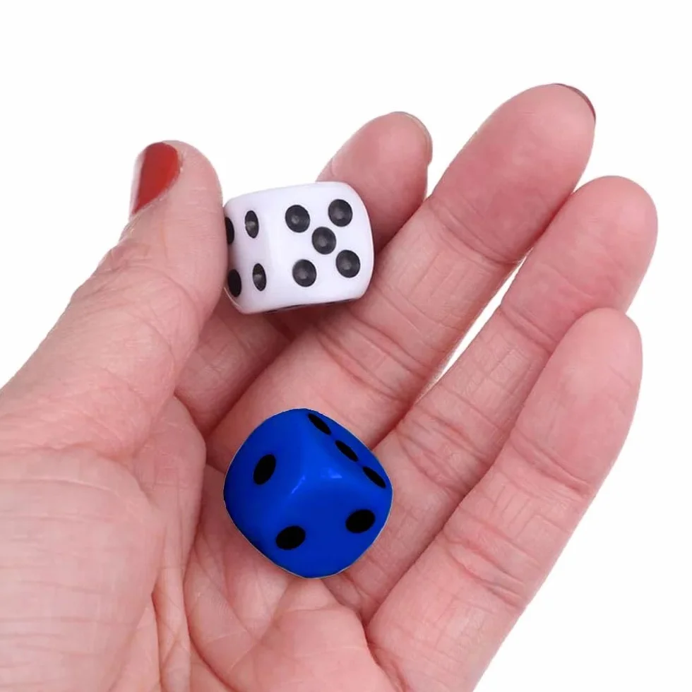 Juego de 10 dados multicolor, 16 mm, acrílico, 6 caras para juegos de mesa y accesorios