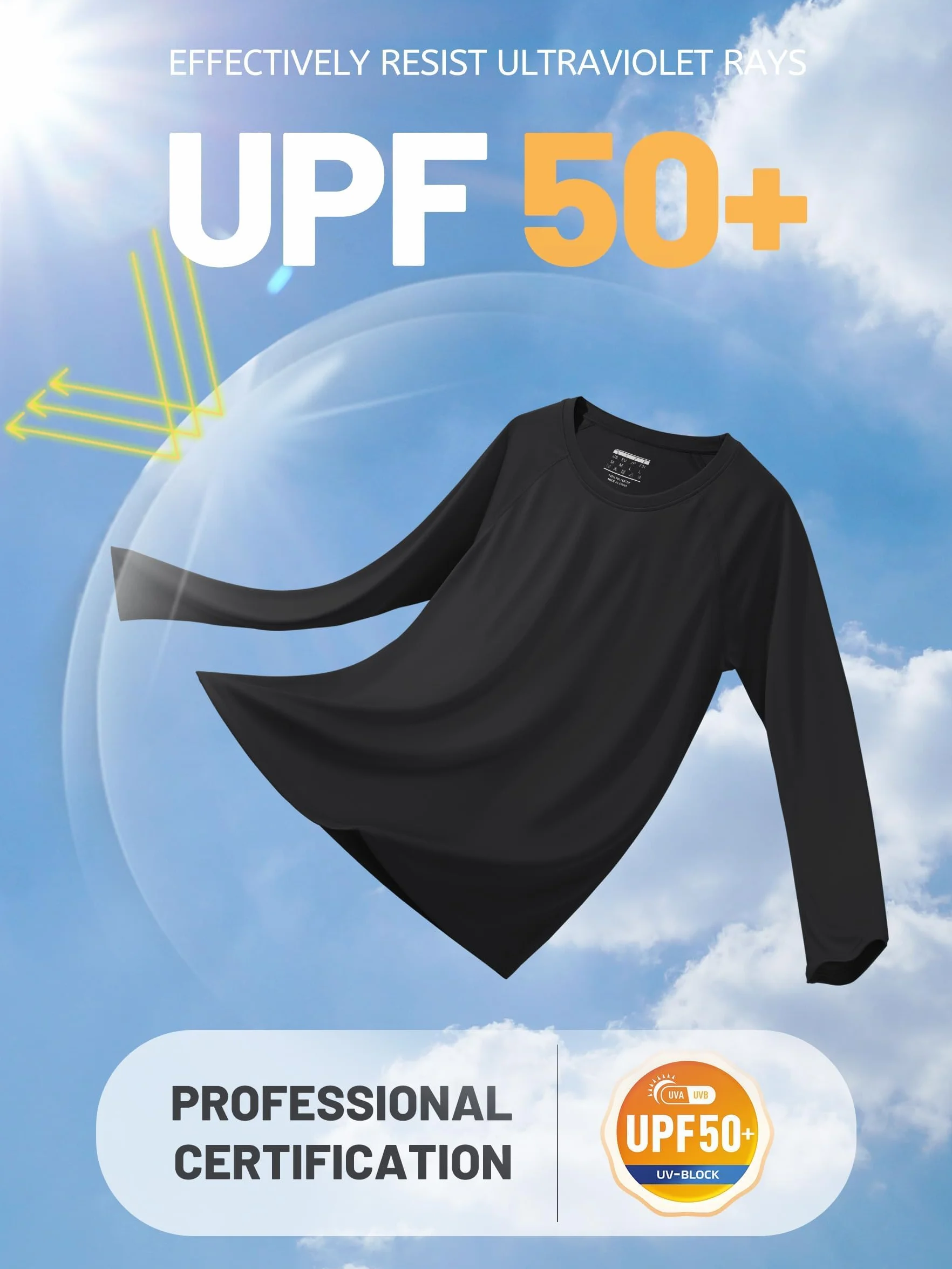 TACVASEN Mujeres Tops de Manga Larga UV Protección Solar UPF 50+