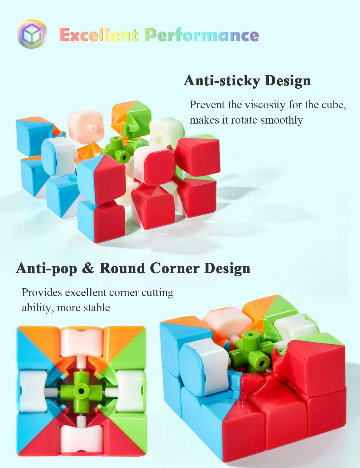 ROXENDA Warrior S 3x3 Speed Cube Stickerless Cubo de Velocidad ABS Duradero