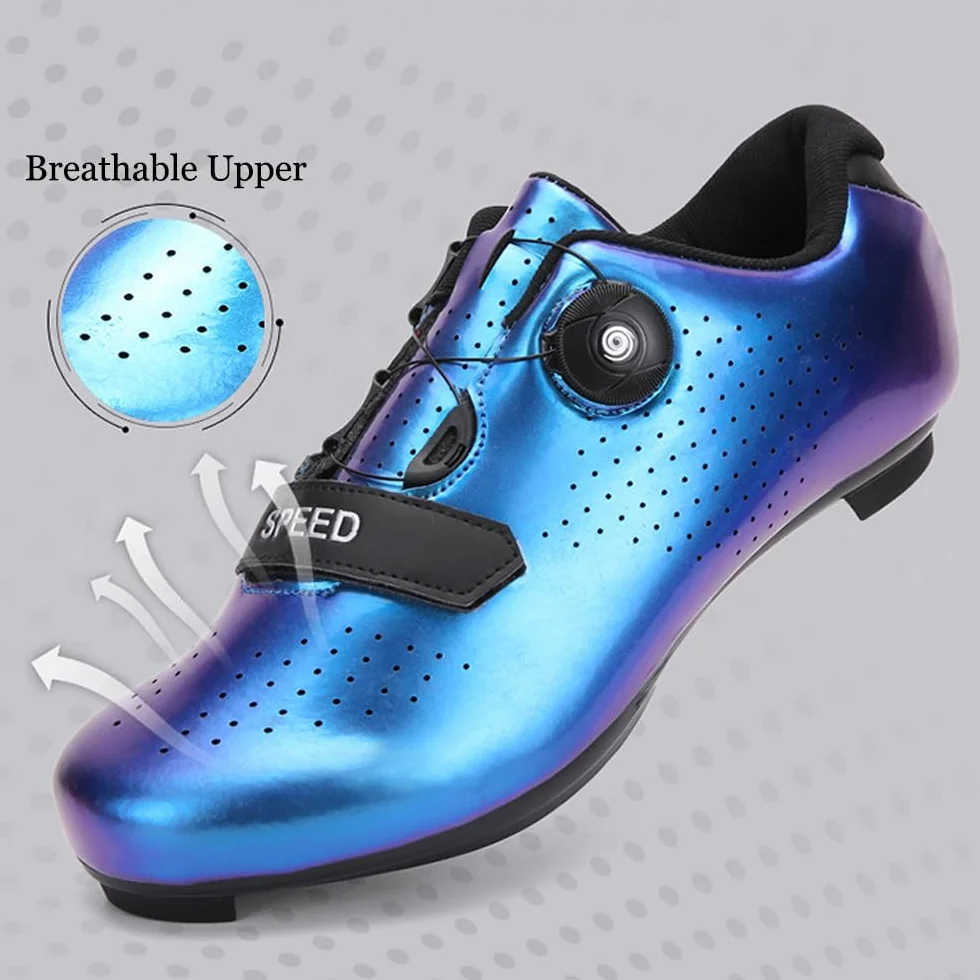 Fansu Zapatillas de Ciclismo MTB Unisex Carretera Cordones Giratorios SPD Compatibles 36-47 EU