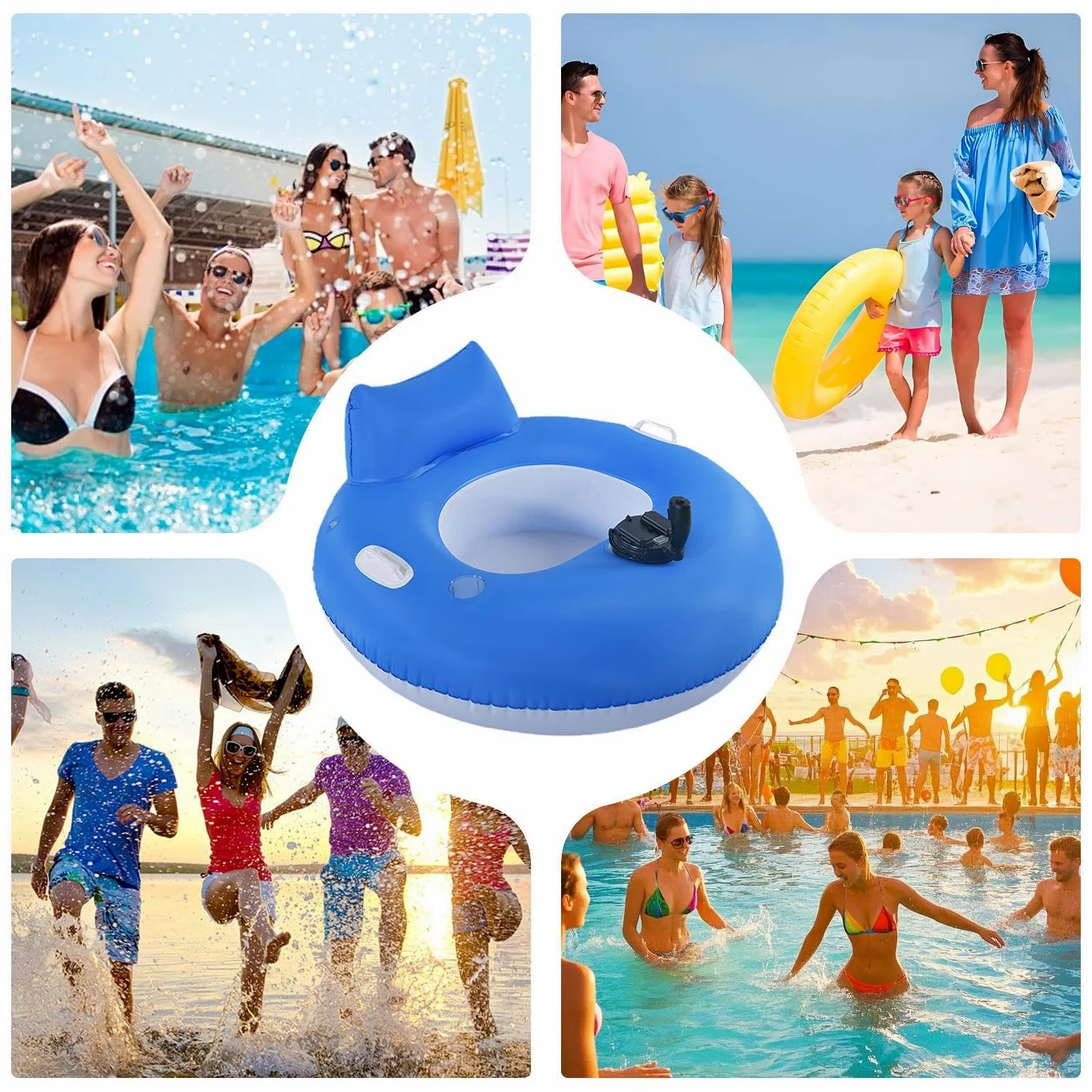 Sillón Inflable De Agua - Flotadores Motorizados para Adultos, Cómodo De Tumbona Portátil, Asiento Flotante, De Verano para Piscina, Playa, Lago | de relajación al Aire libr