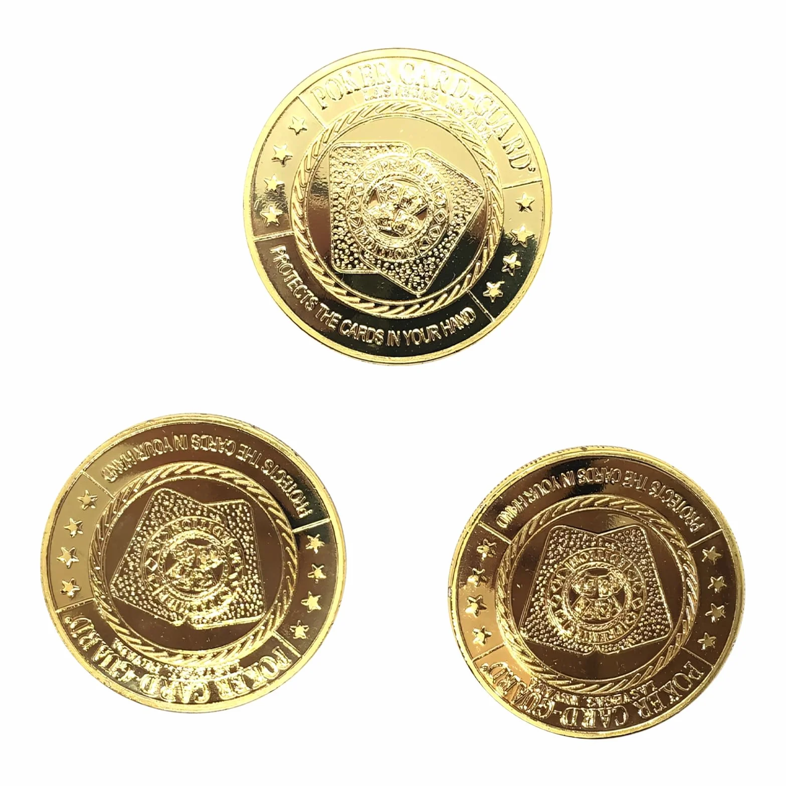 Muka Juego de 3 botones de póquer de metal fichas de póquer, botón de crupier, ciega grande y crupier para mesa de póquer de Texas Craps