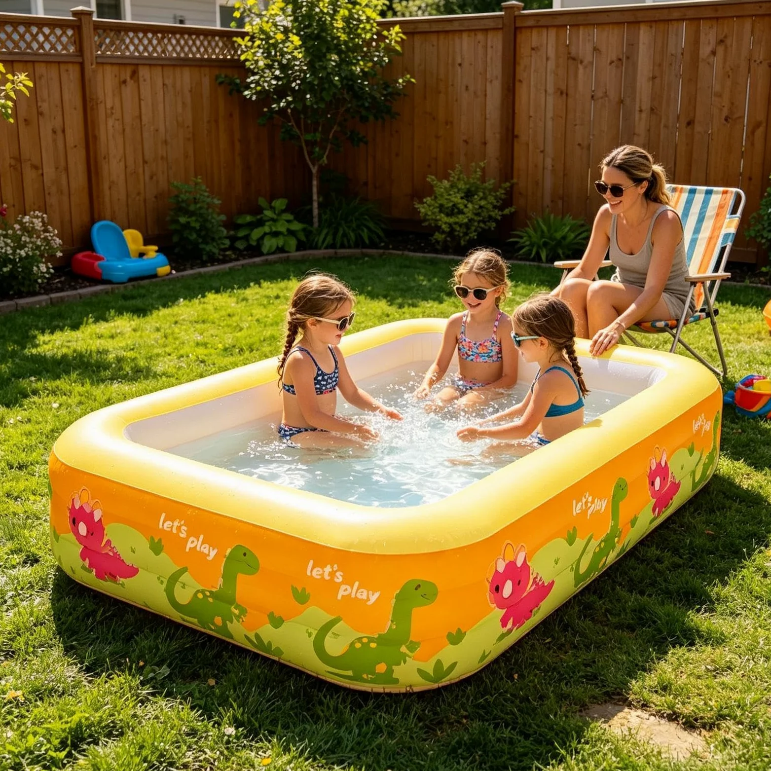 Piscina Infantil Hinchable Bañera Pvc Antideslizante | Piscina Hinchable Rectangular para Adultos Niñas Niños Interior Exterior Jardín Patio Piscina Playa Verano