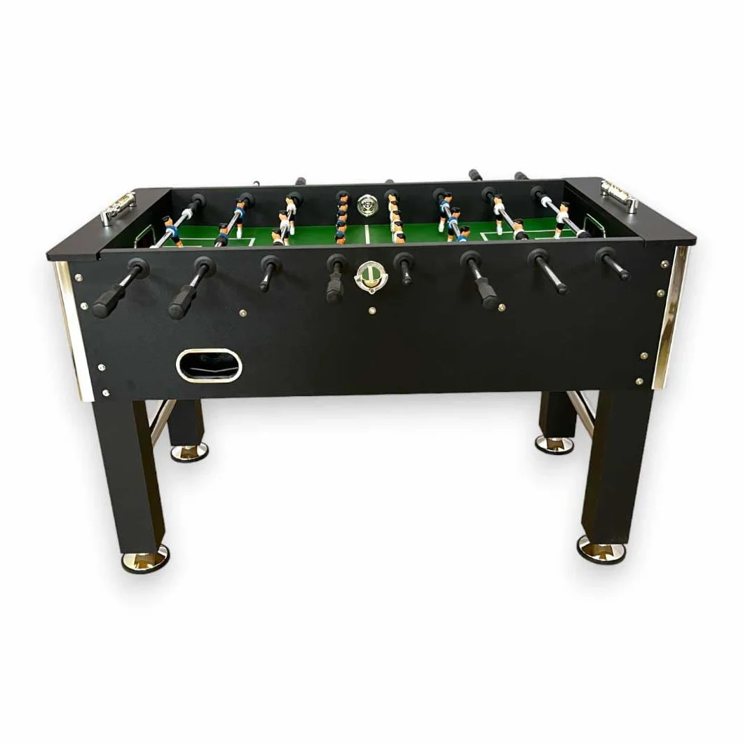 Mesa FUTBOLIN Madera Color Negro Modelo Top Class Robusto Y Resistente 60 kg Medidas REGLAMENTARIAS: Largo 140 cm x Ancho 88