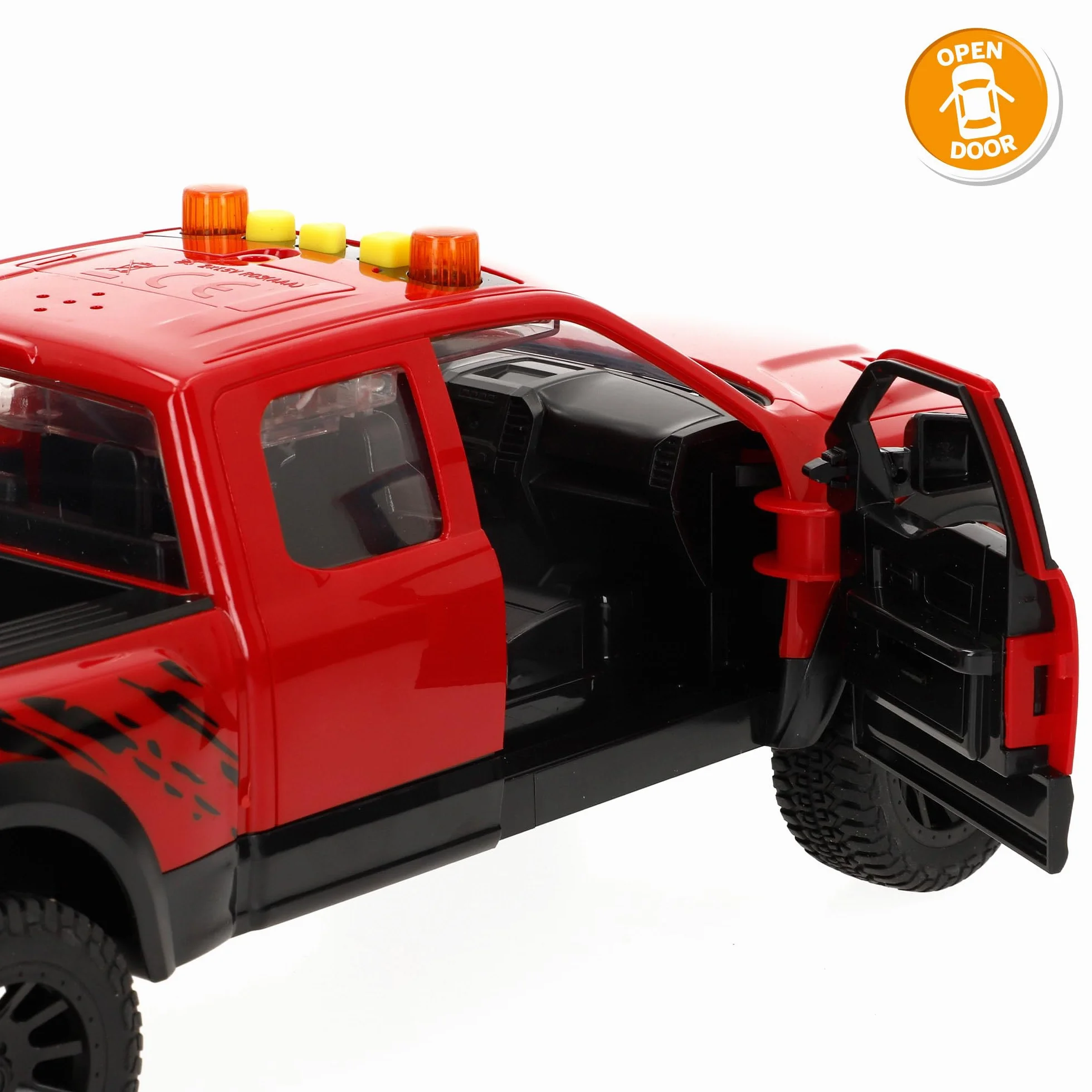 ColorBaby Speed & Go Coche Pick up con Moto, Sistema de fricción, Luces y Sonido, Puertas funcionales, Vehículo de Rescate, Escala 1:12, Niños a Partir de 3 años (39310)