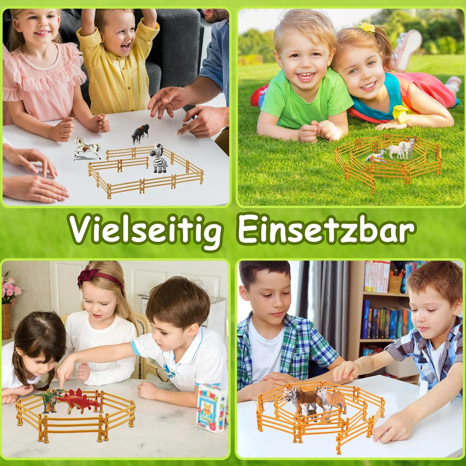 Foonary - Juego de 80 vallas para escenas de granja, juguetes para niños a partir de 3 años, mini valla de granja para niños, juego interactivo para padres e hijos, kit de mini valla