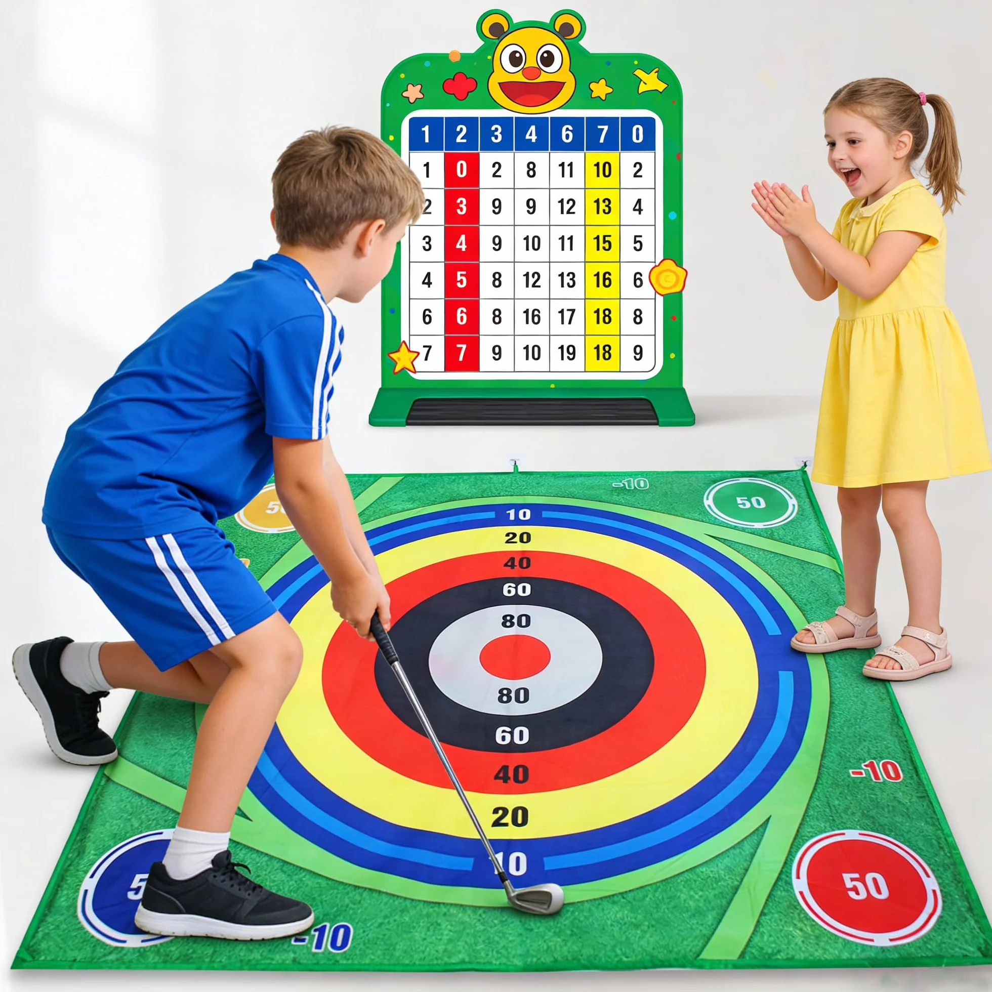 Juego De Juegos De golf, Almohadilla De Juego De Doble Cara, Almohadilla De Golf Con 20 Bolas Juegos De golfs En Interiores Para Adultos y Niños En Casa, Entusiastas Del Golfs
