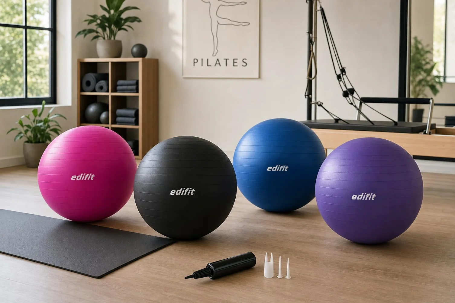 Pelota de Pilates Fitball 55 65 75 cm con Hinchador Ejercicio Casa Embarazadas
