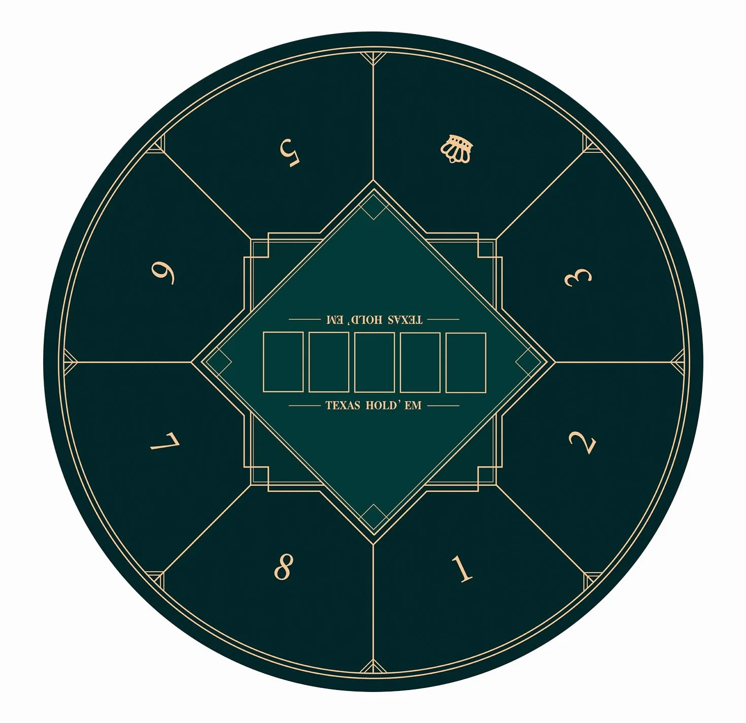 LaiEr Tapete de Póquer Redondo 24/31/39/47/55/63 Pulgadas 6-8 Persona Texas Hold'em Almohadilla de Goma, Mesa Plegable, Tapete de Póquer Portátil, Adecuado para Juegos de Póquer, Blackjack.