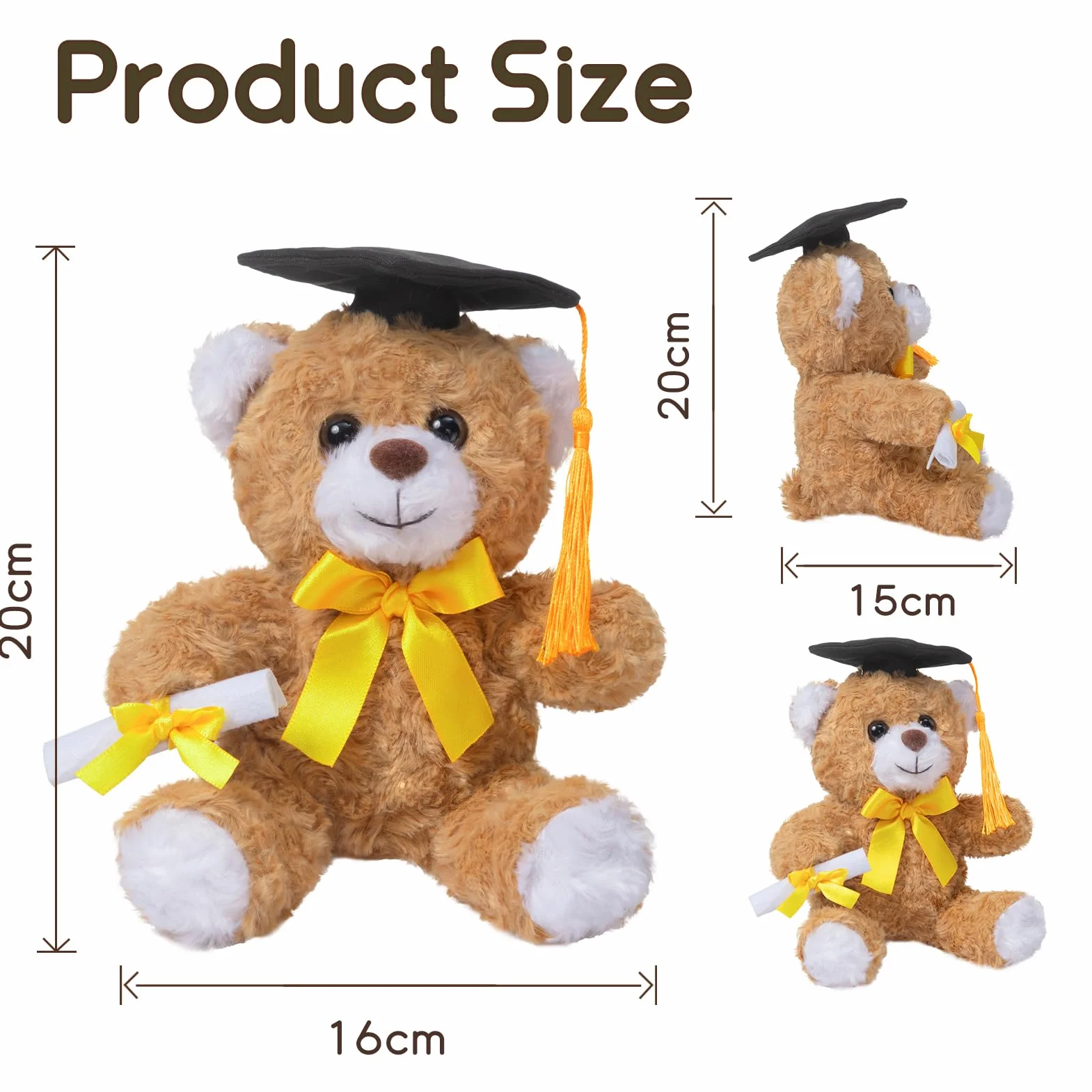 BEJOY Oso de peluche para graduación, 20 cm